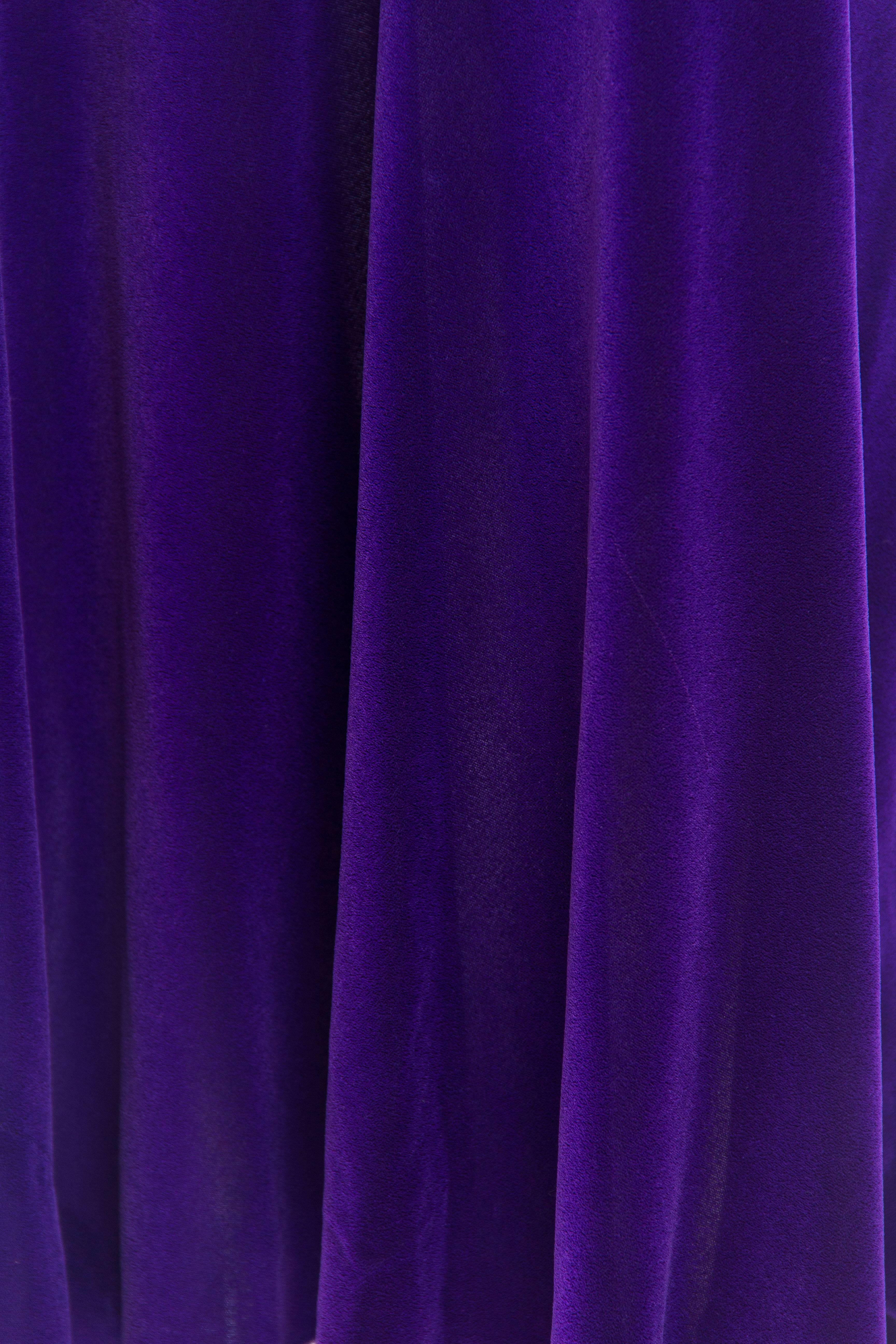 Backless 1930s Bias Cut Purple Velvet Gown 5