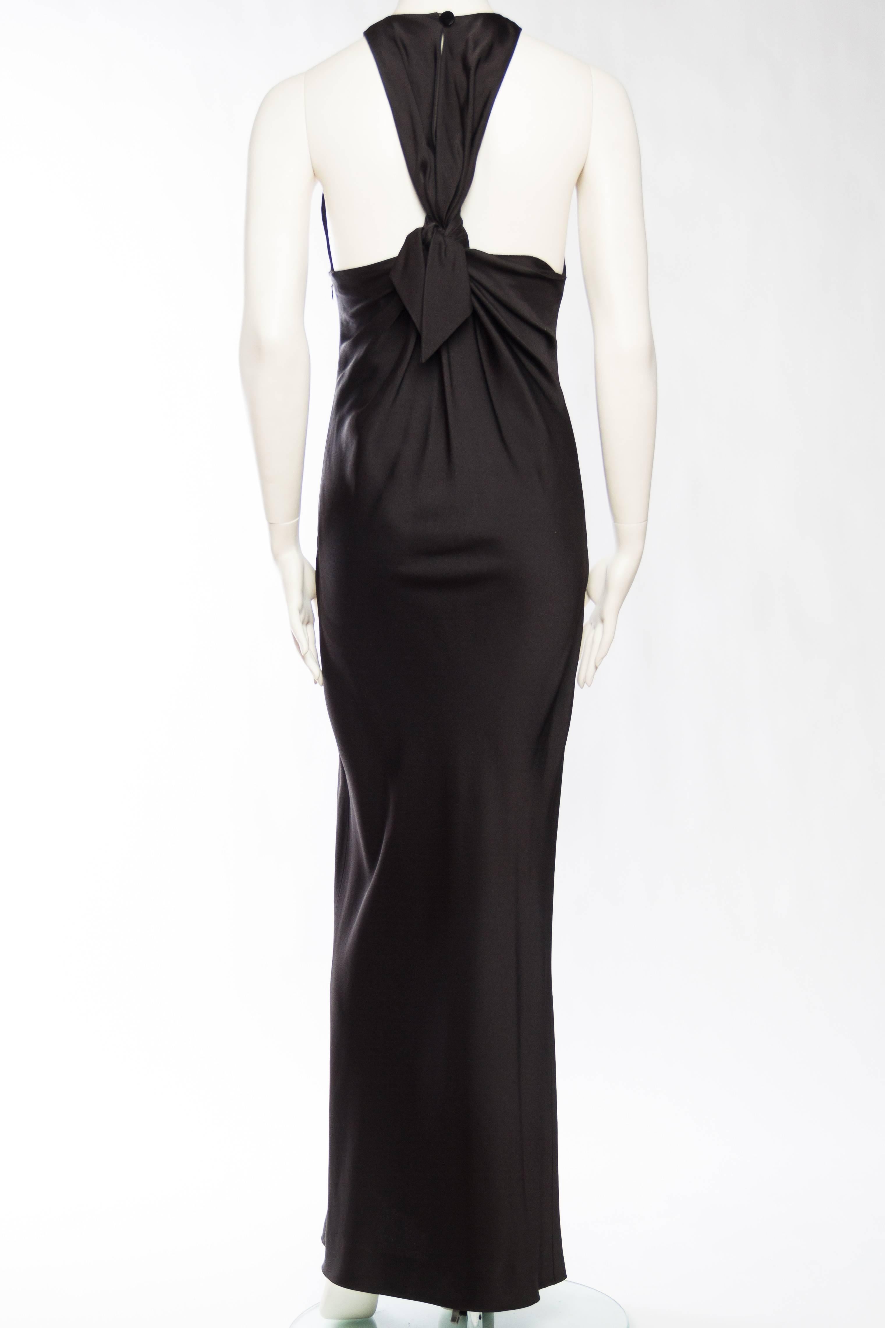 Yves Saint Laurent Bias Cut Gown with Cut-out Back.  In Excellent Condition In New York, NY