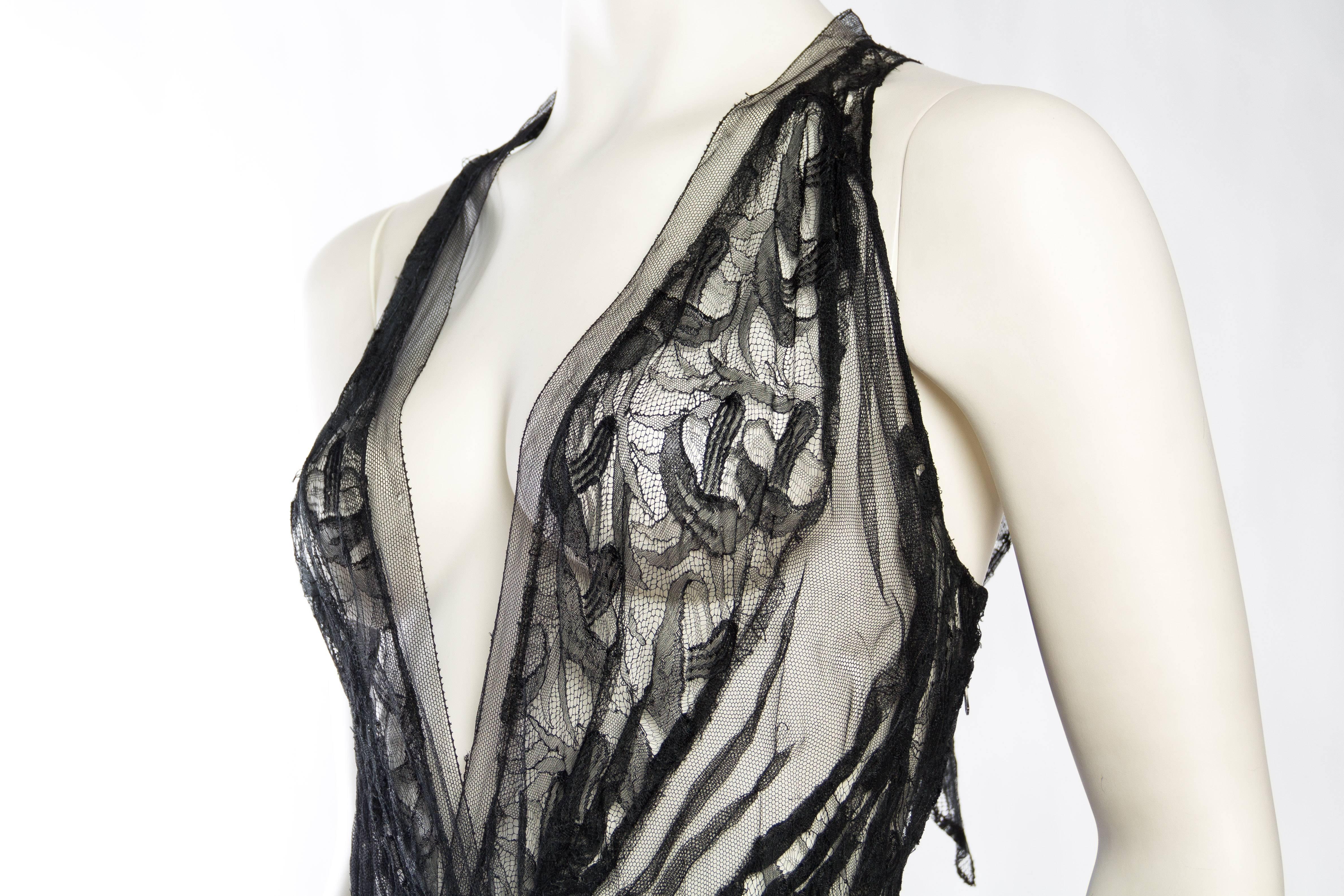 1930s Sheer Silk Lace and Net Gown 1