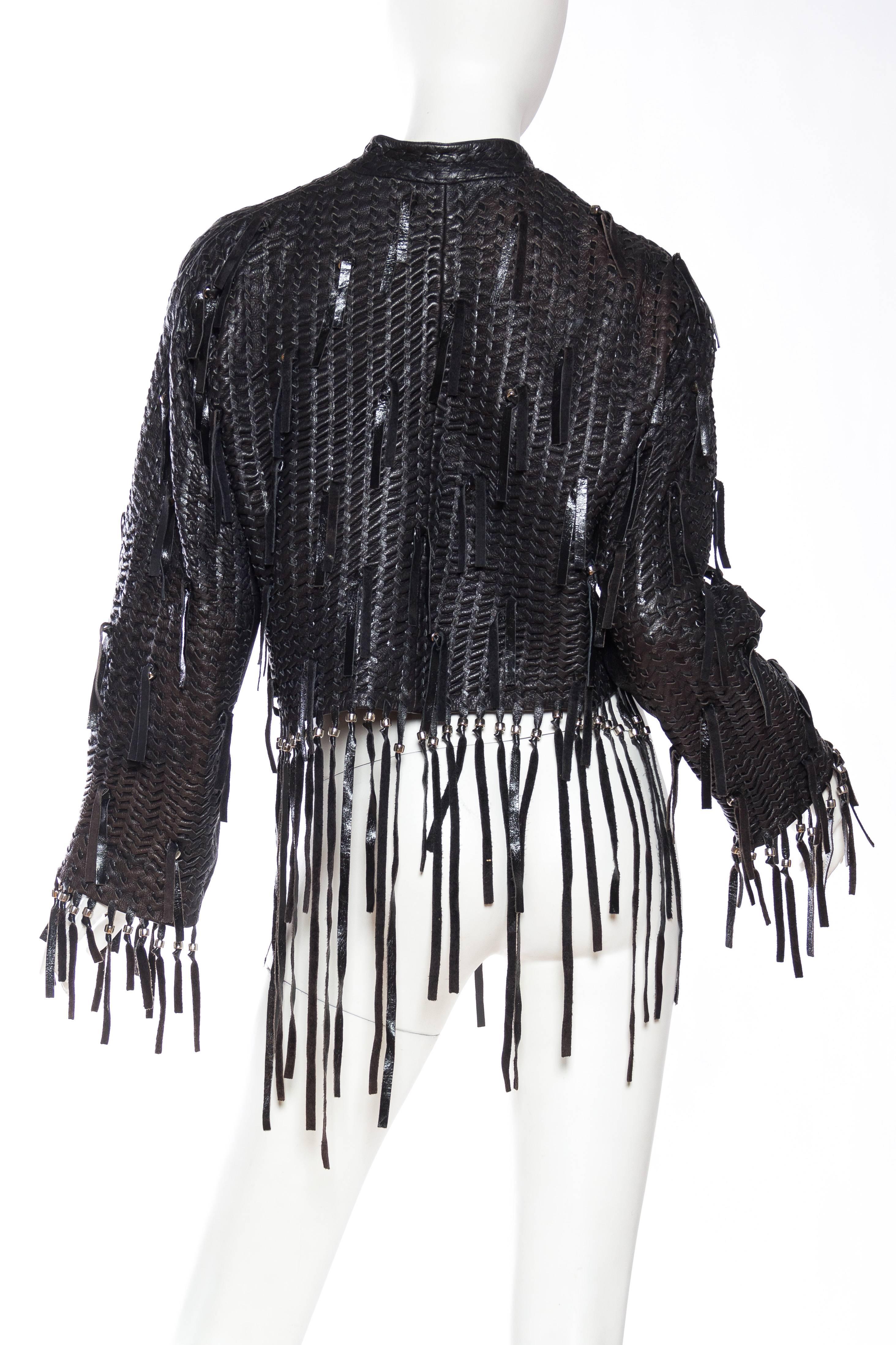 Issey Miyake Fringed Leather Jacket In Excellent Condition In New York, NY