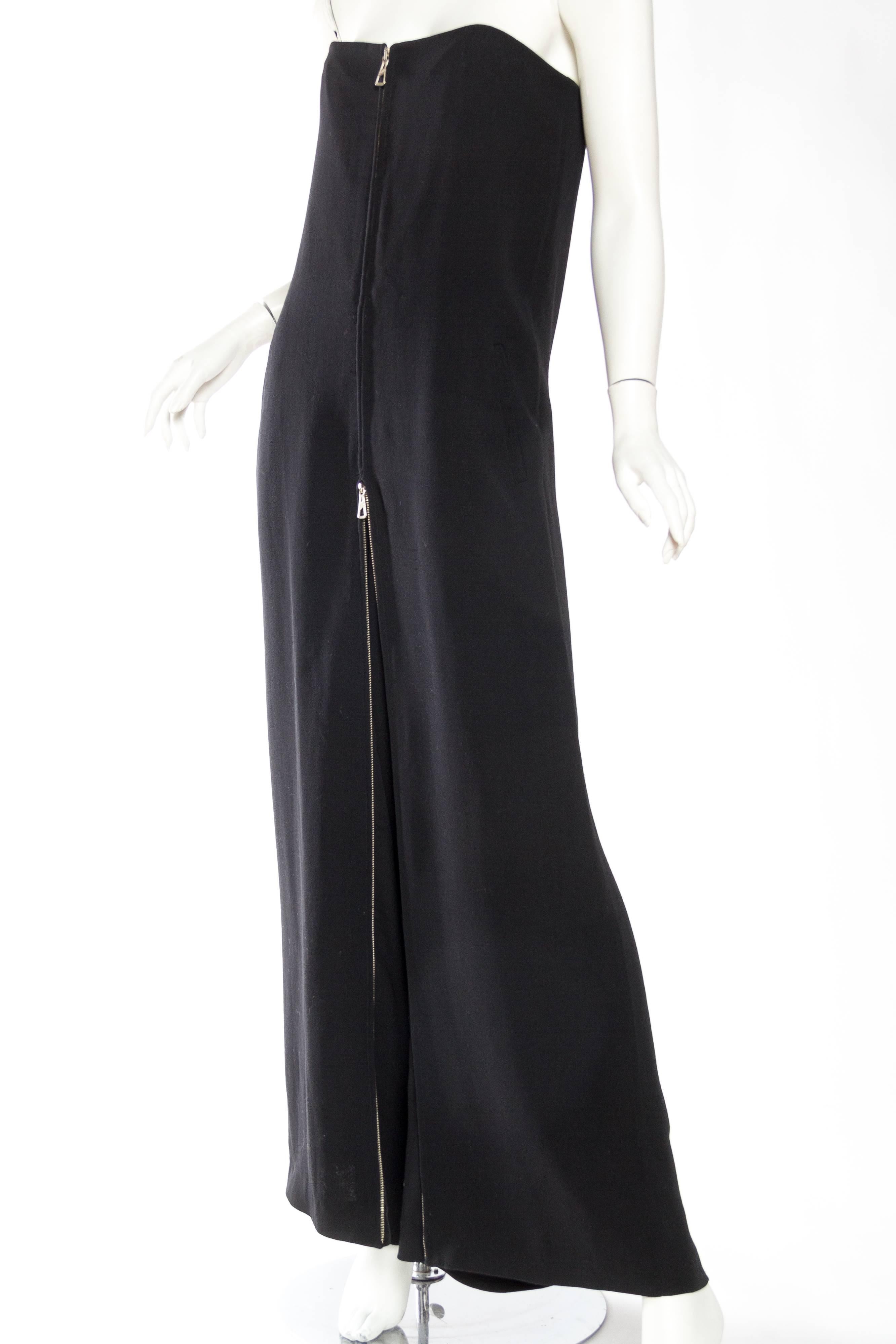 2000S JEAN PAUL GAULTIER Black Jumpsuit , Central Zipper Turns It Into A Dress In Excellent Condition For Sale In New York, NY
