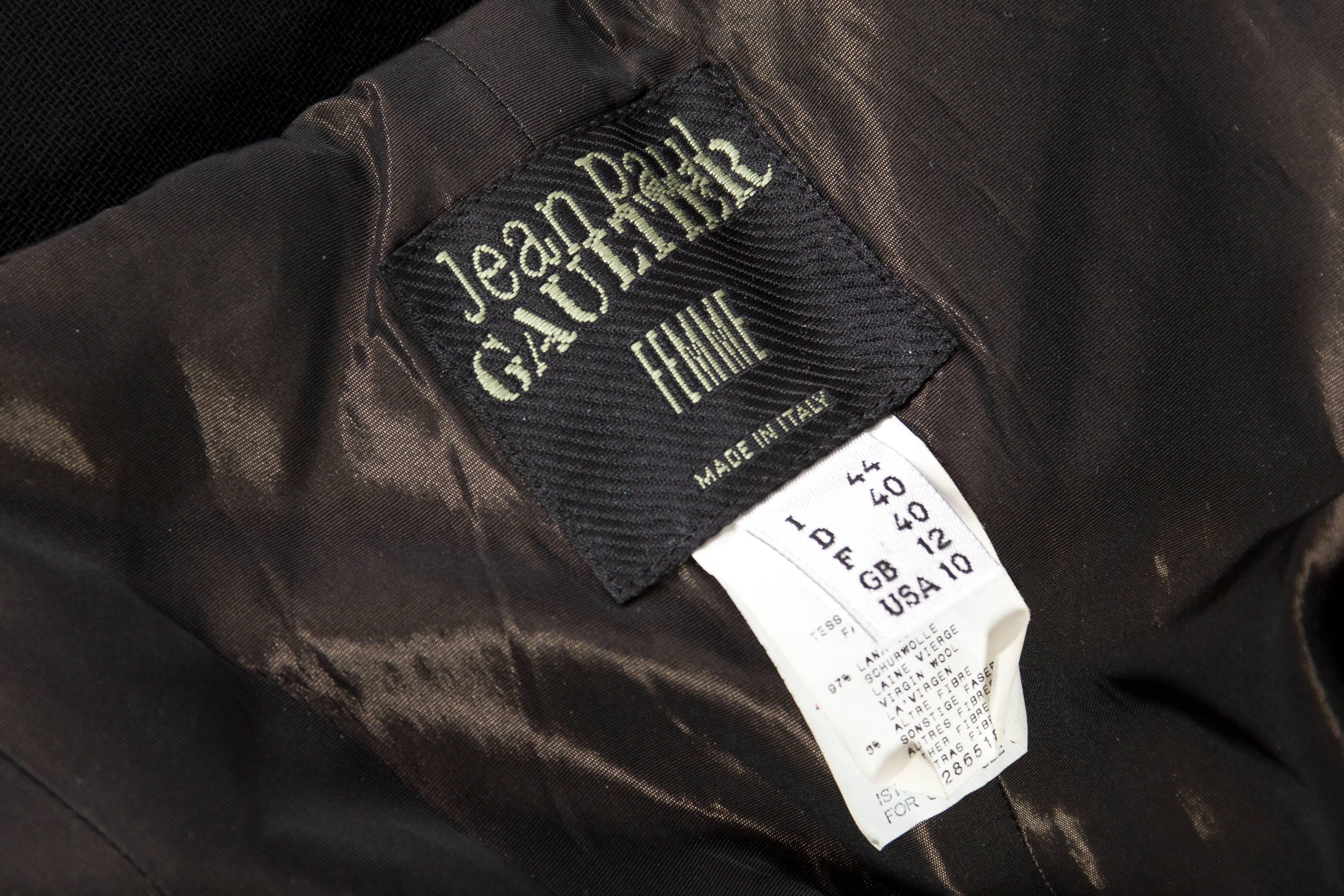 2000S JEAN PAUL GAULTIER Black Jumpsuit , Central Zipper Turns It Into A Dress For Sale 4