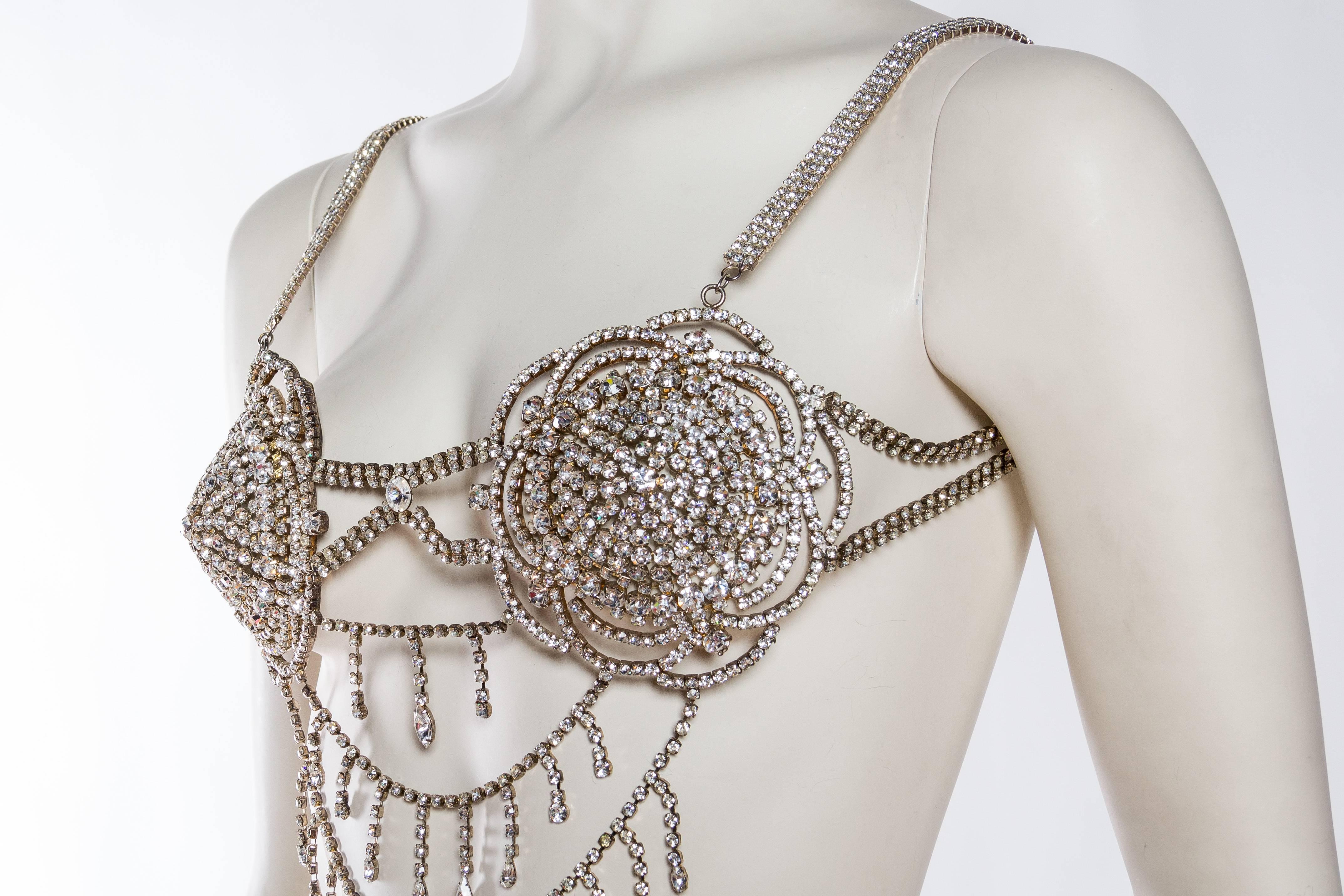 Fabulous Crystal Burlesque Showgirl Bra and Panty In Excellent Condition In New York, NY