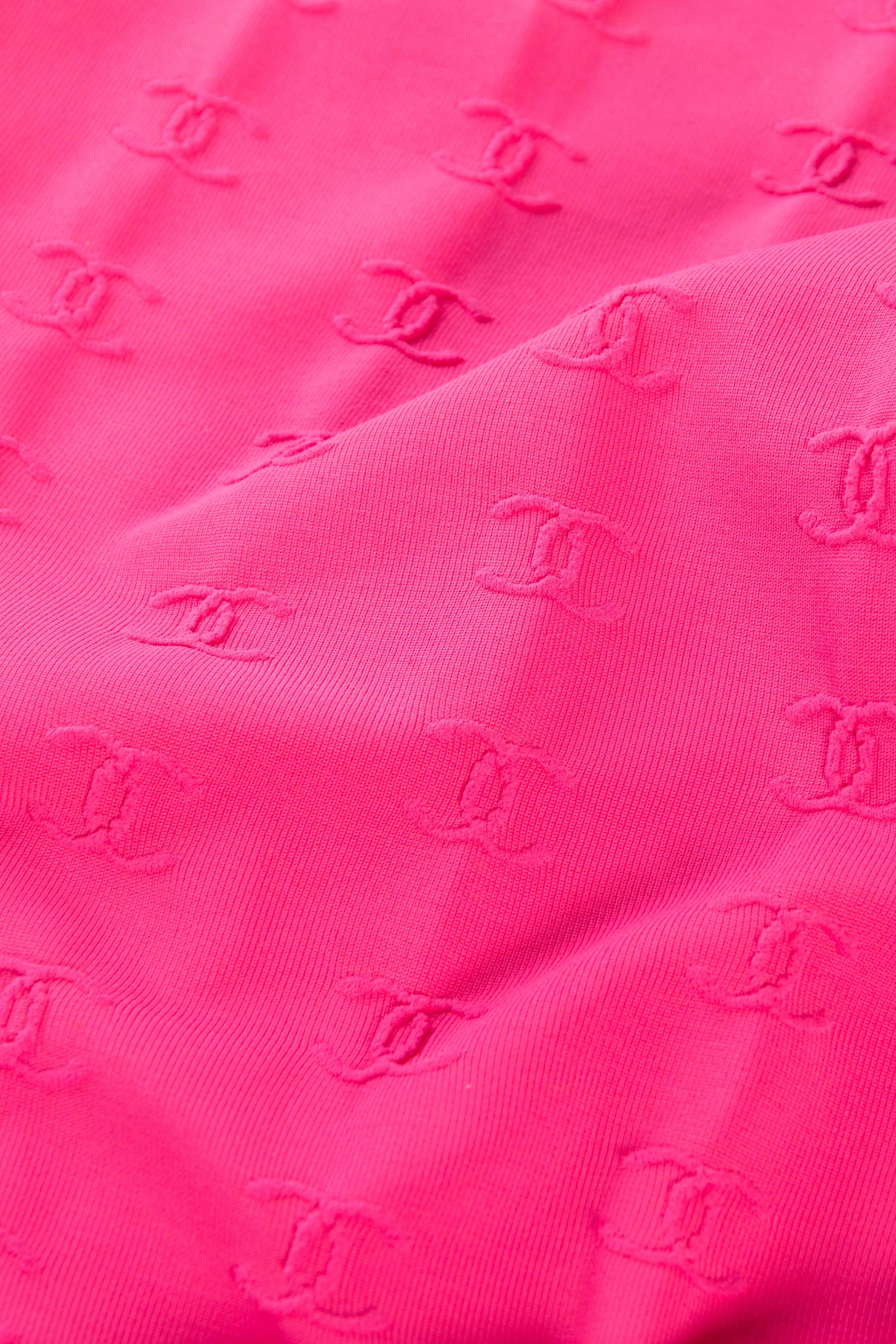 1990s Hot Pink Chanel Logo Bodysuit 3