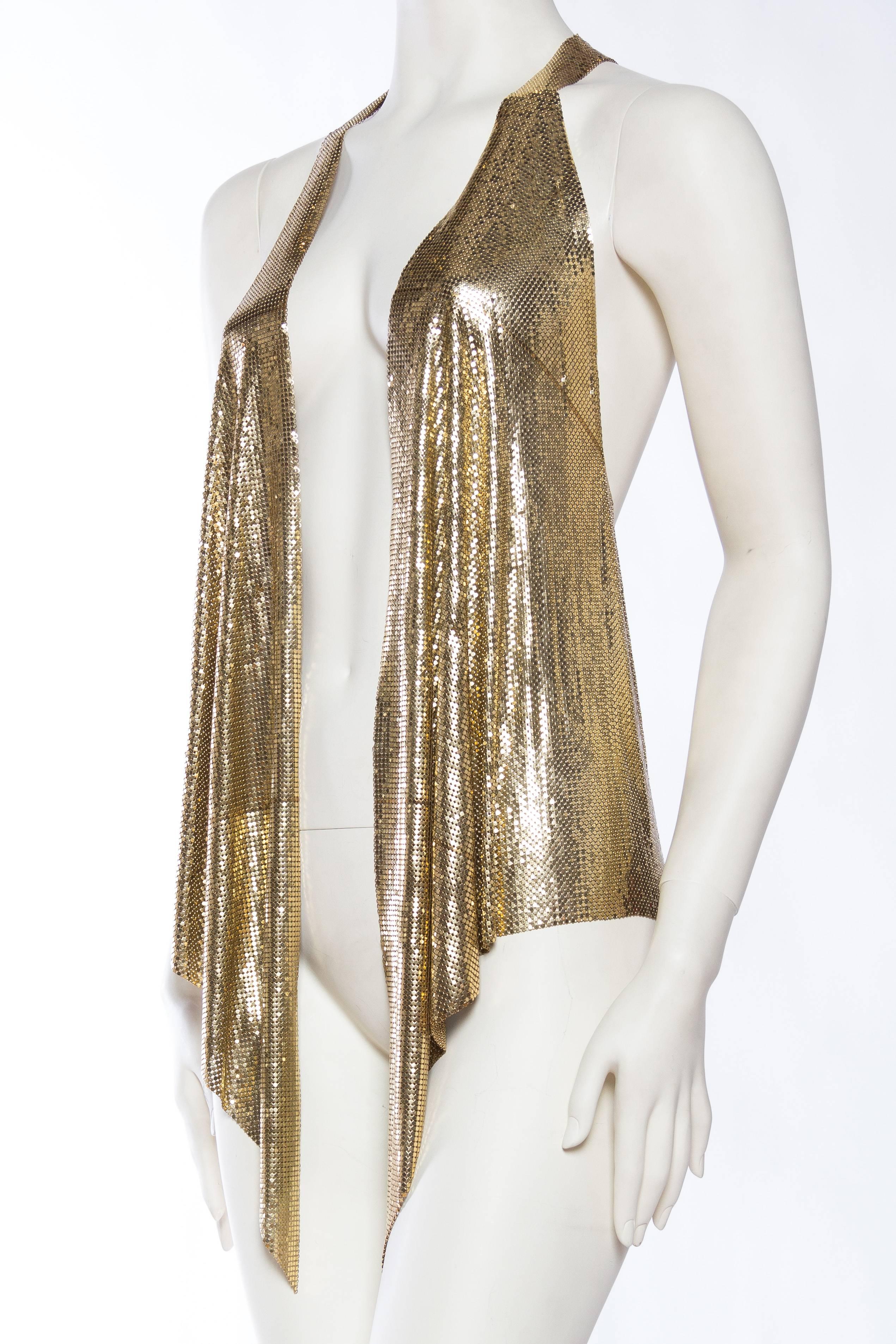 Slinky Gold Metal Mesh Vest at 1stDibs gold vest