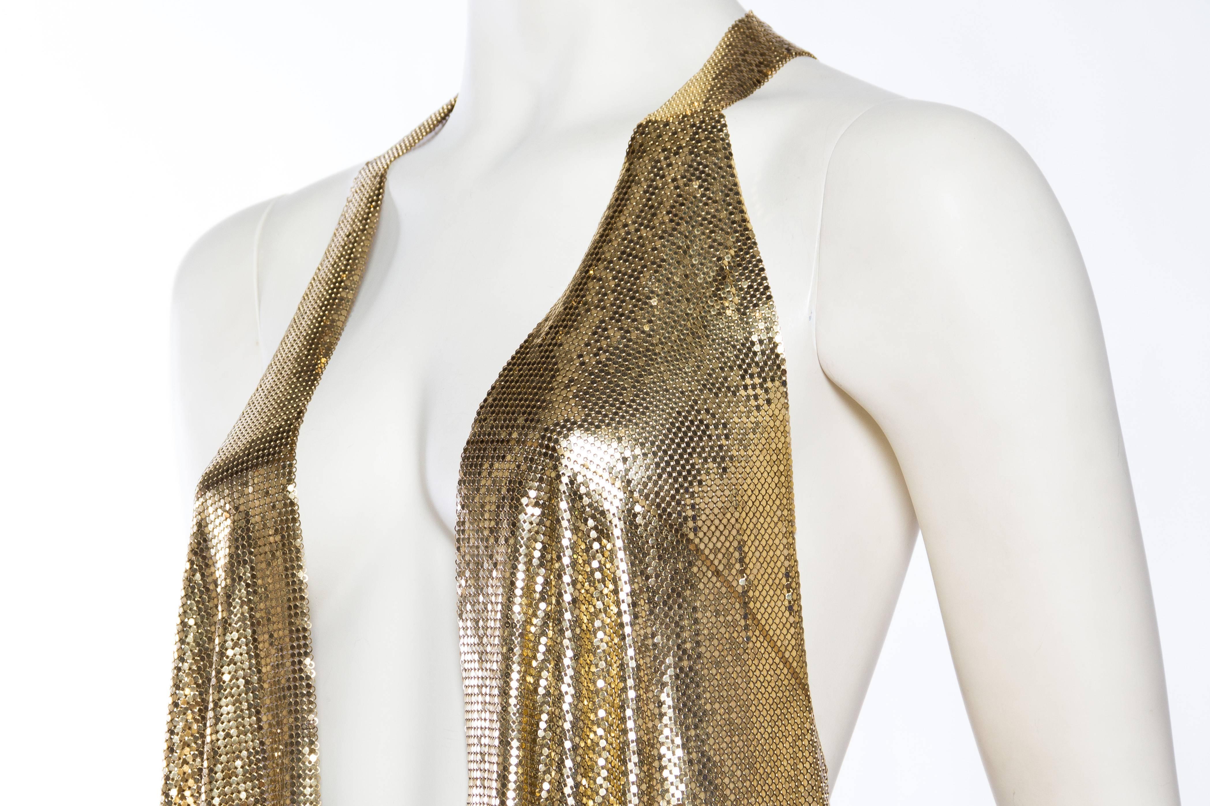 Slinky Gold Metal Mesh Vest at 1stDibs gold vest