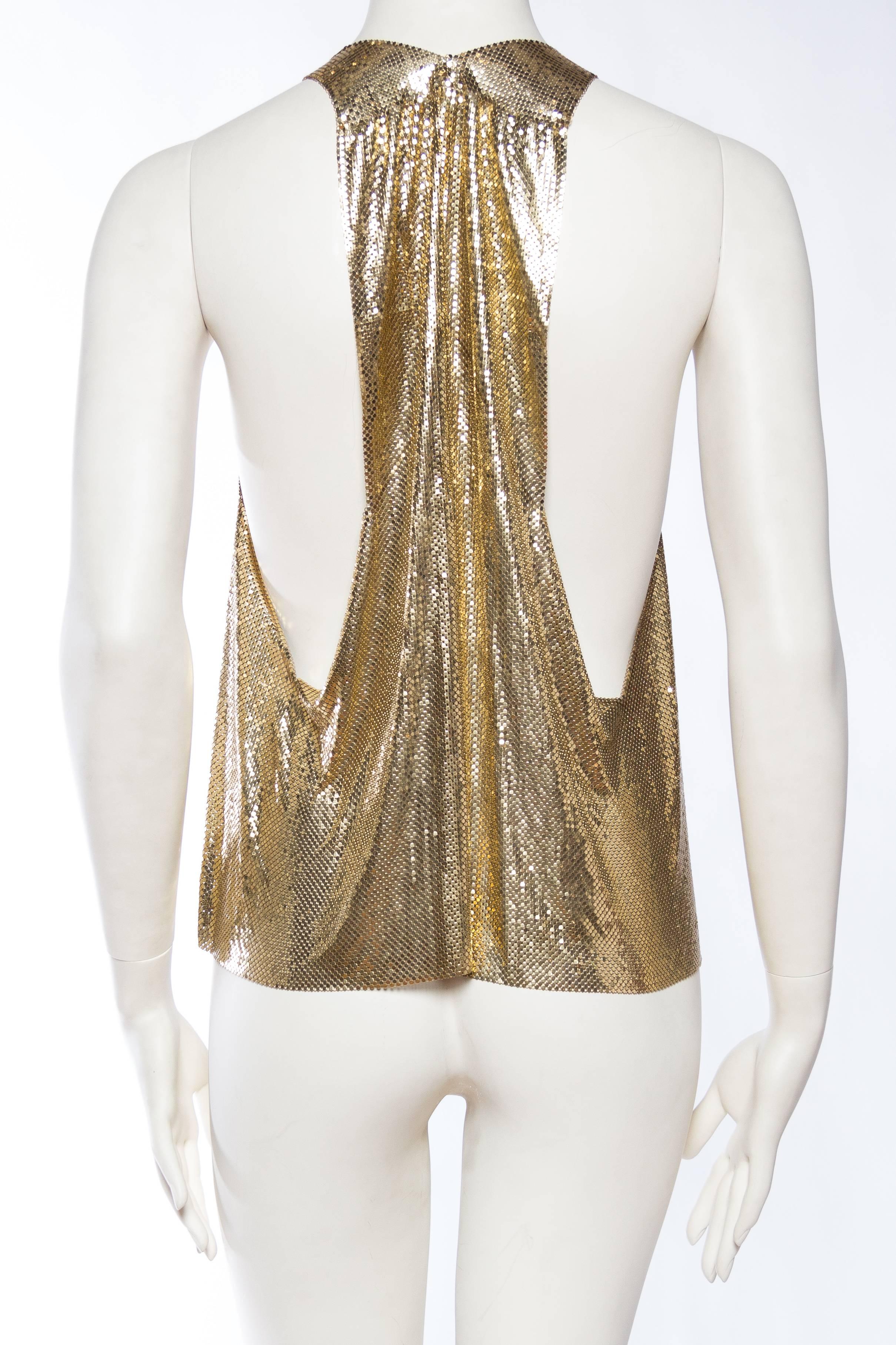 Slinky Gold Metal Mesh Vest at 1stDibs gold vest
