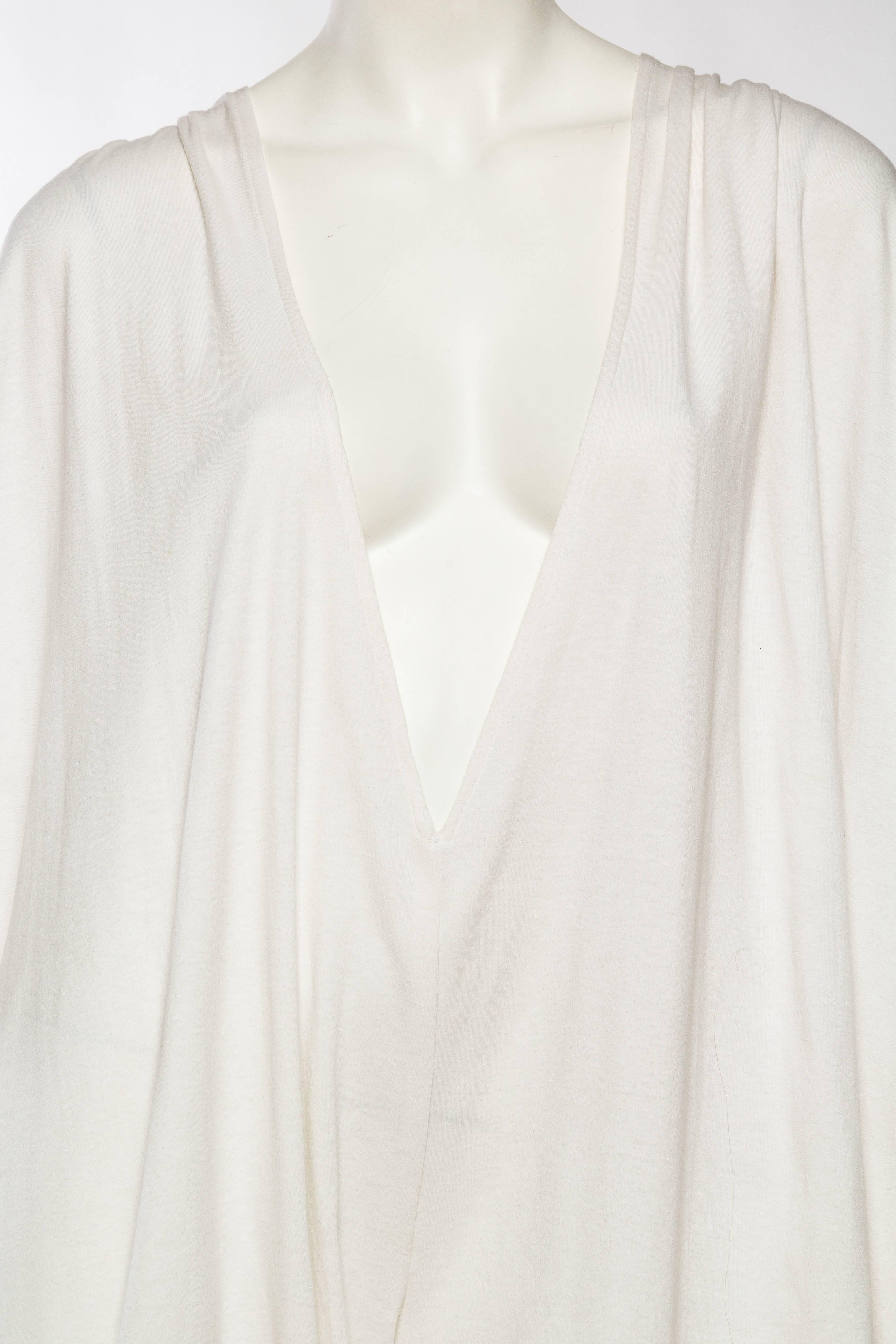 Early Norma Kamali from the 1970s Volumunous White Cotton Jersey Jumpsuit 3