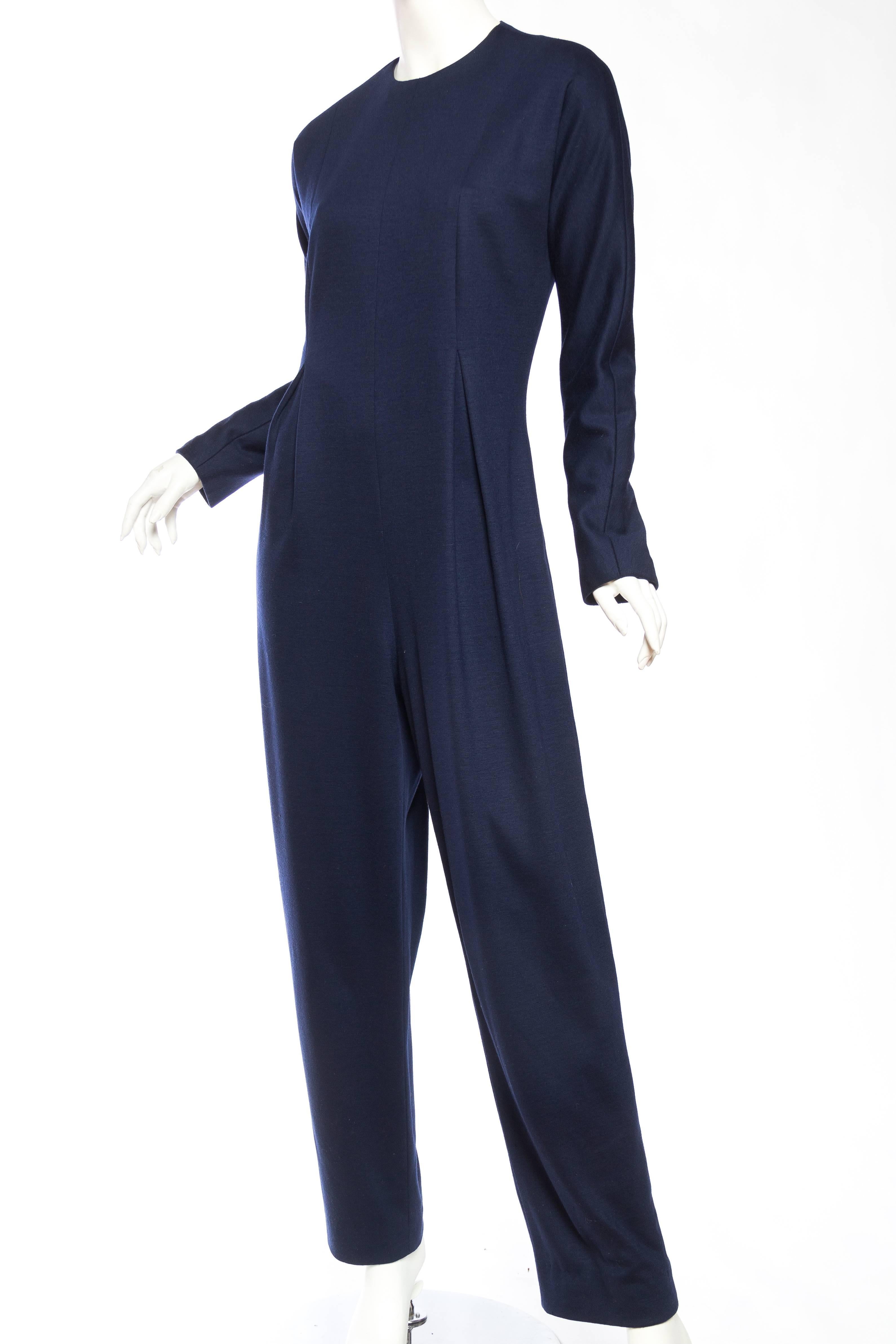 Geoffrey Beene Wool Jumpsuit Lined in Silk In Excellent Condition In New York, NY