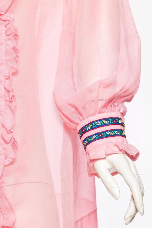 Gucci Style 1960s BabyDoll Dress with Embroidery and Bows at 1stDibs