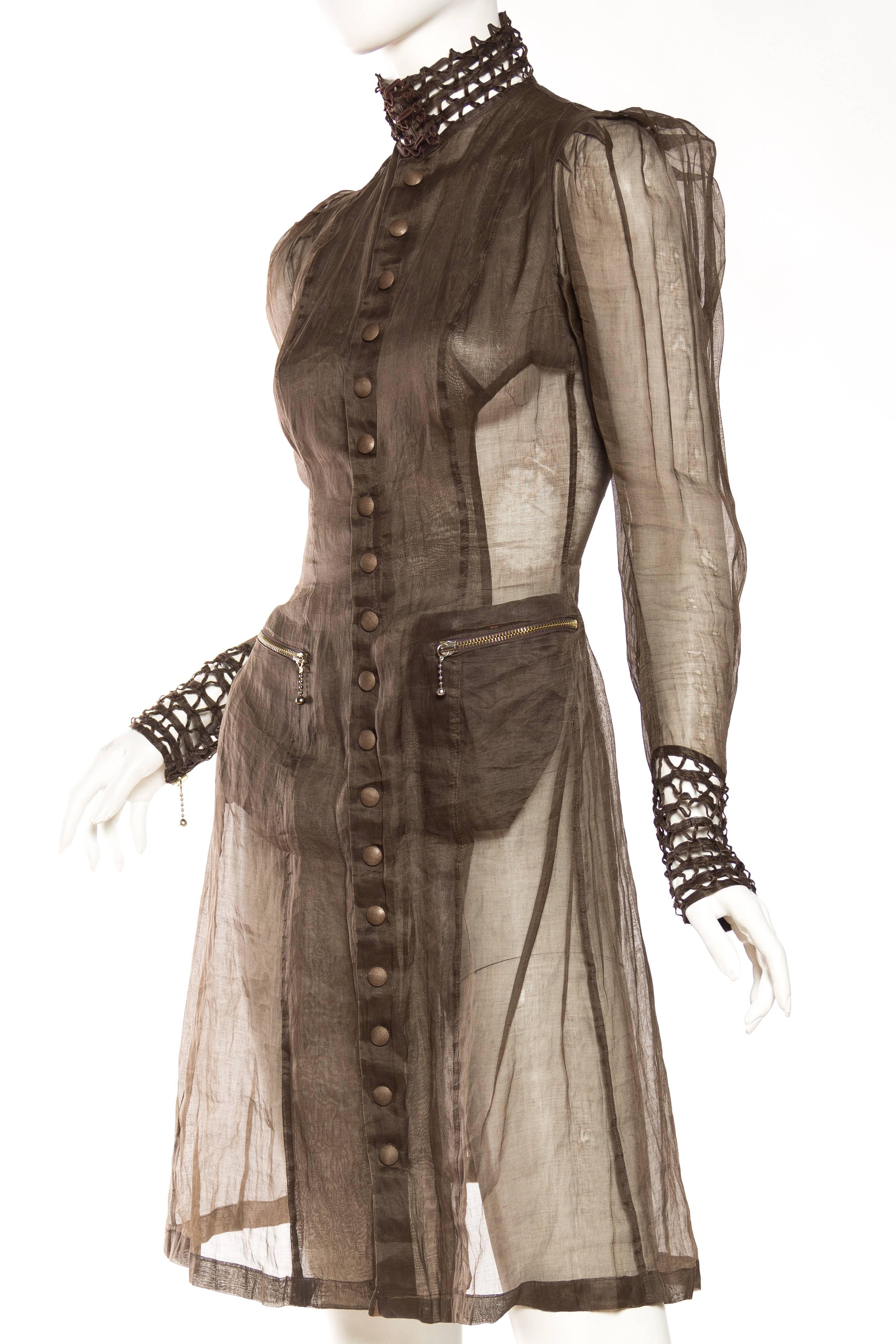 Women's Jean Paul Gaultier Victorian Style Sheer Organdy Dress