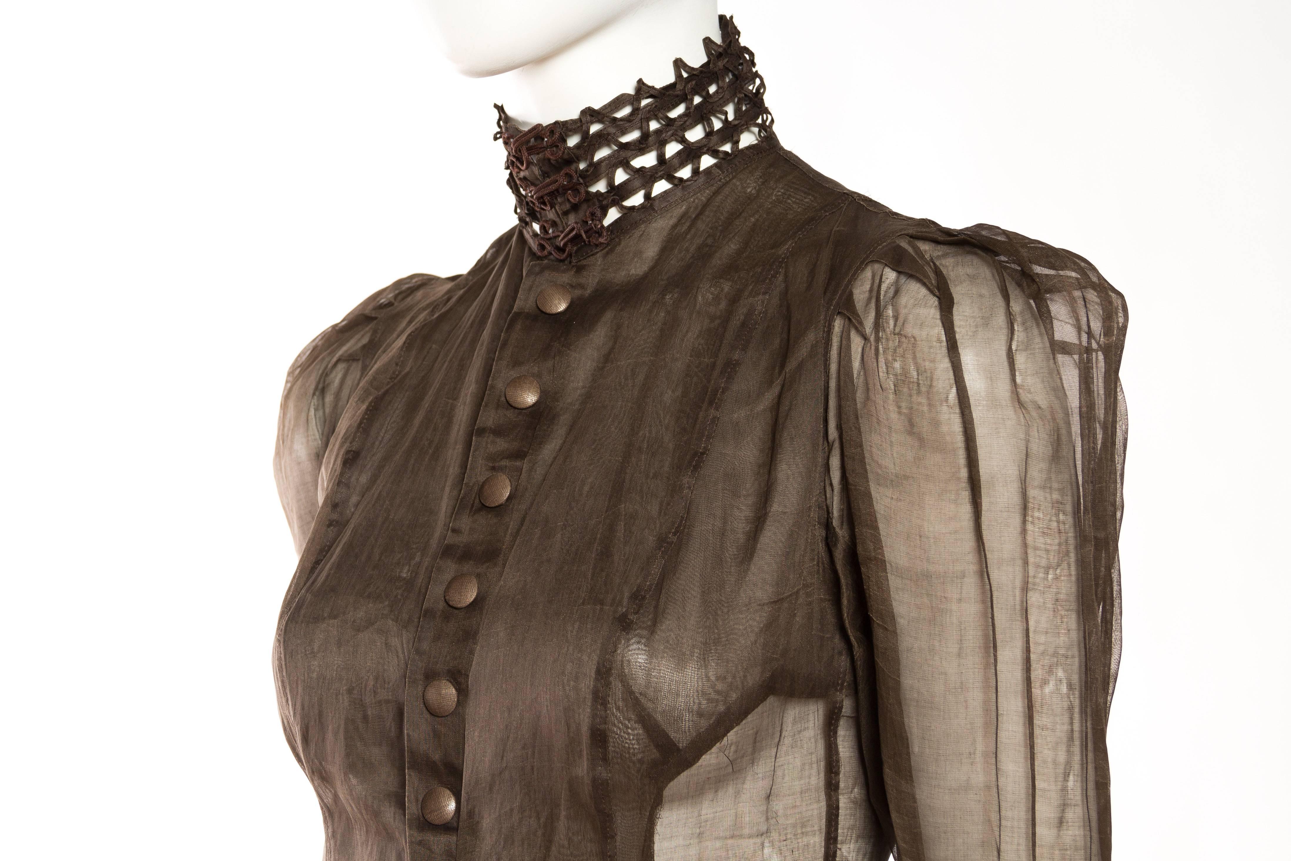 Jean Paul Gaultier Victorian Style Sheer Organdy Dress 2