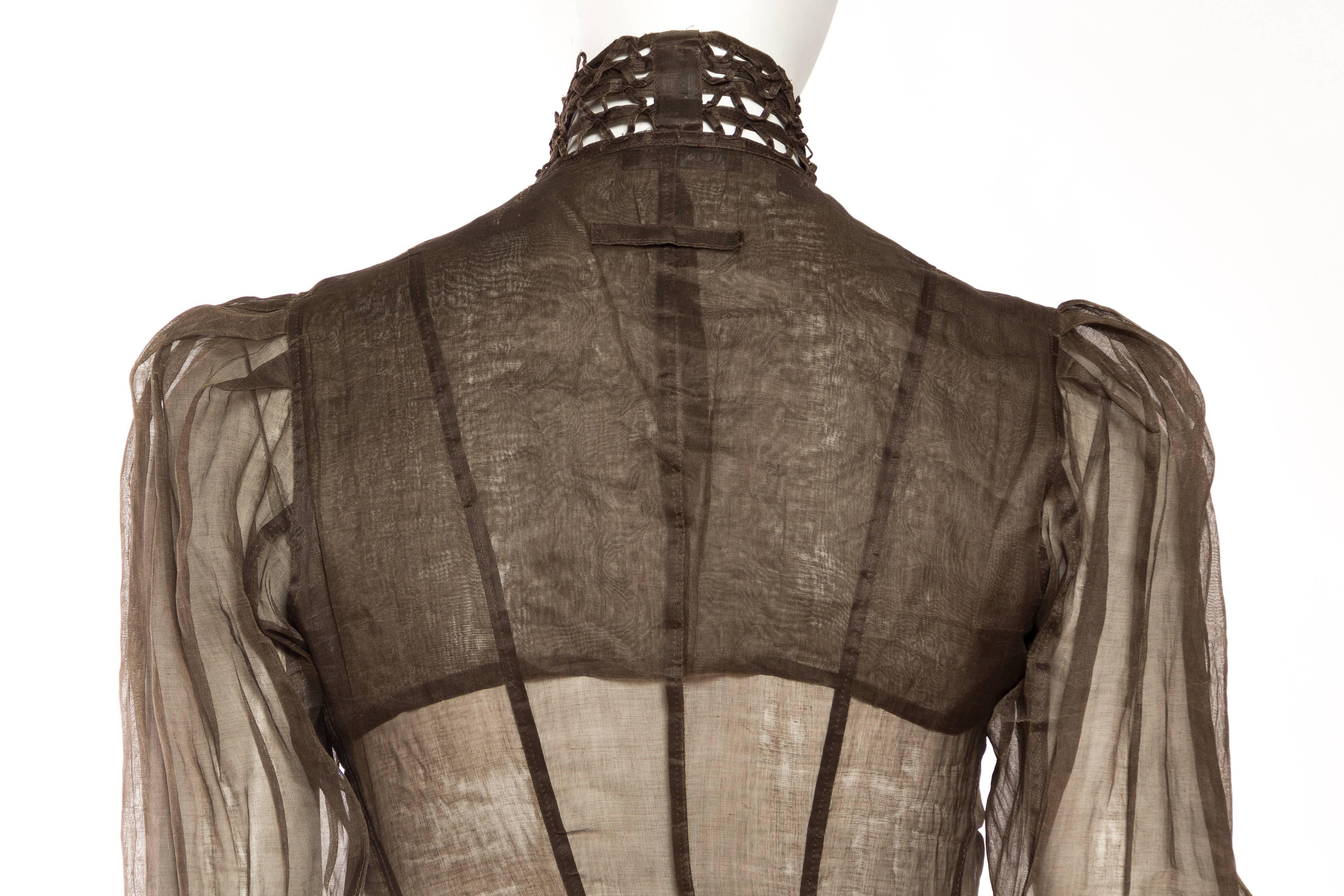 Jean Paul Gaultier Victorian Style Sheer Organdy Dress 3