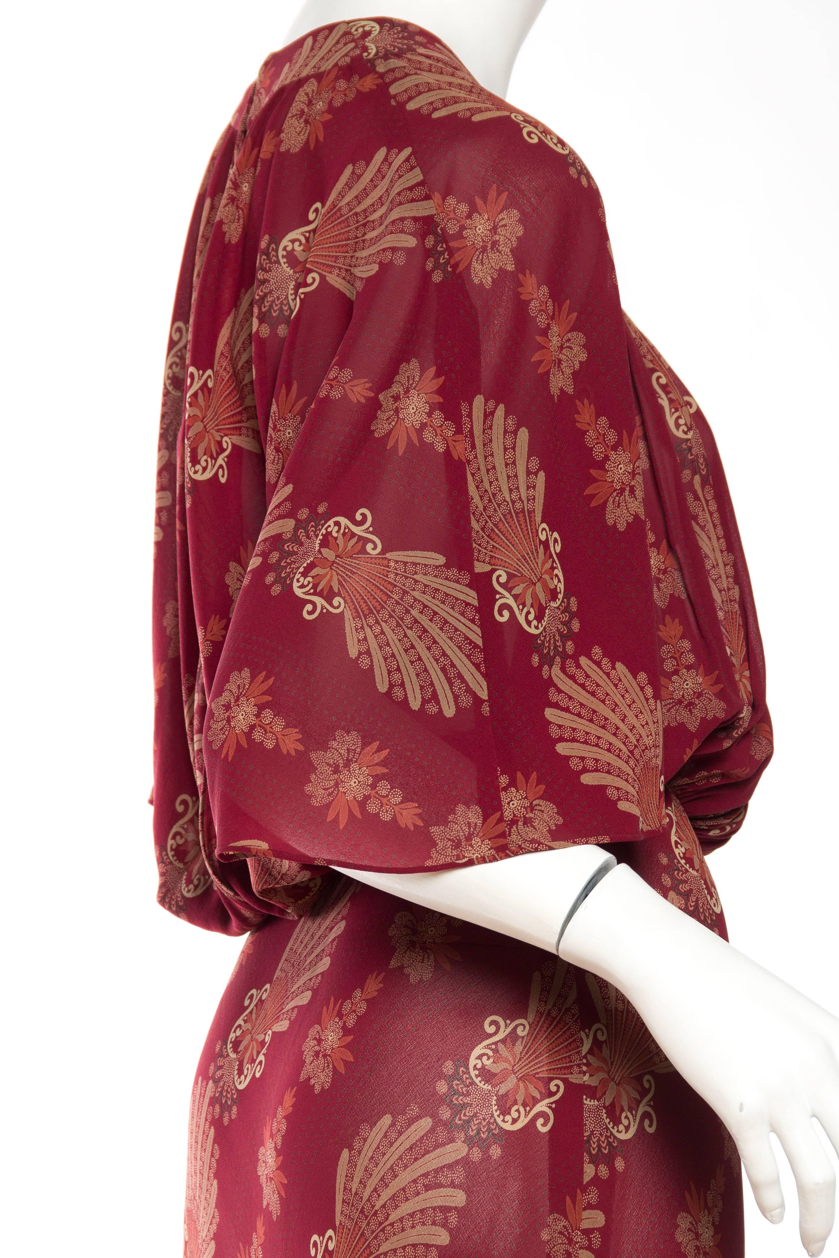 1970s Italian Silk Chiffon Boho Dress 3