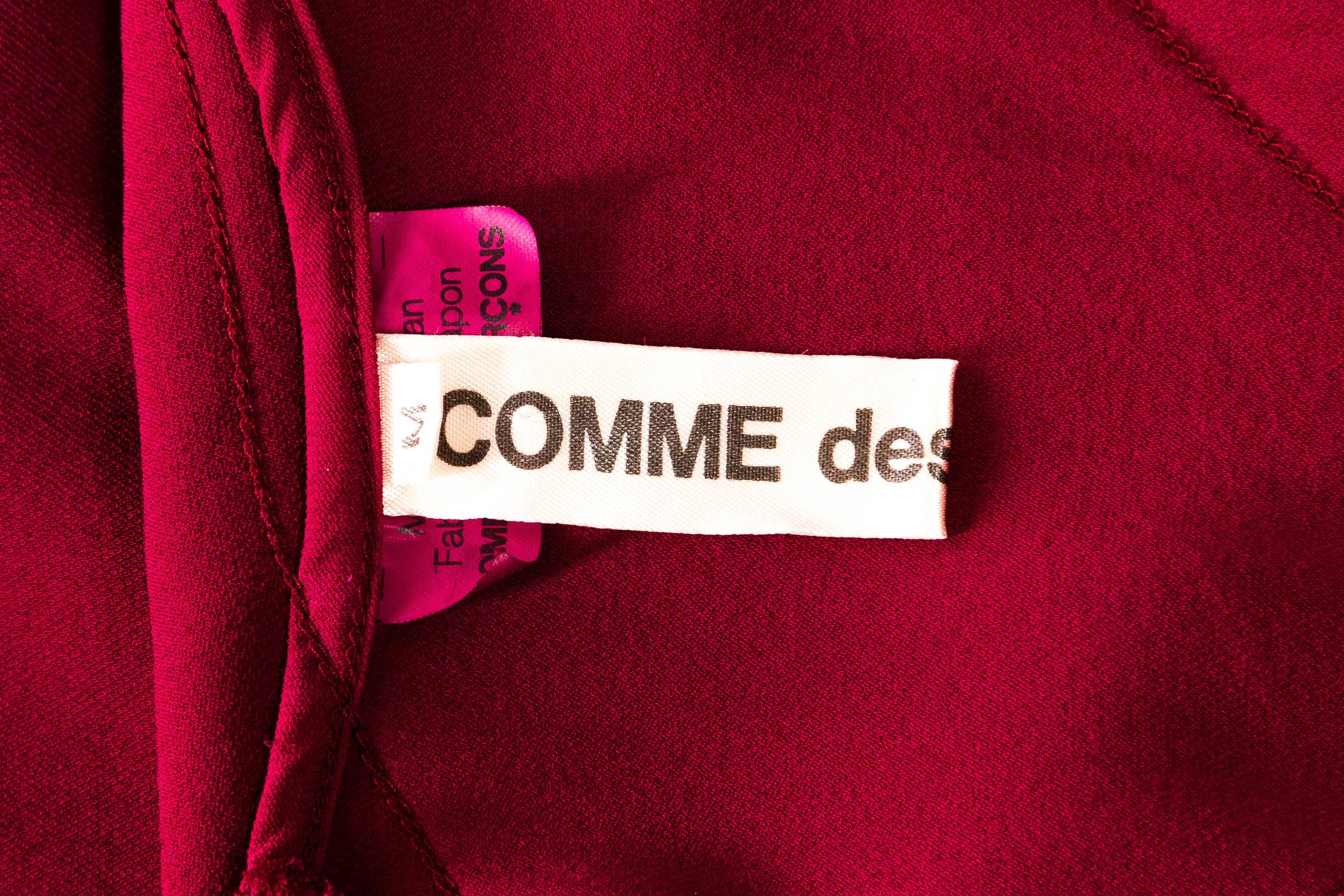 1990S Comme Des Garcons Burgundy Silk Asymmetrically Draped & Layered Slip Dress 3