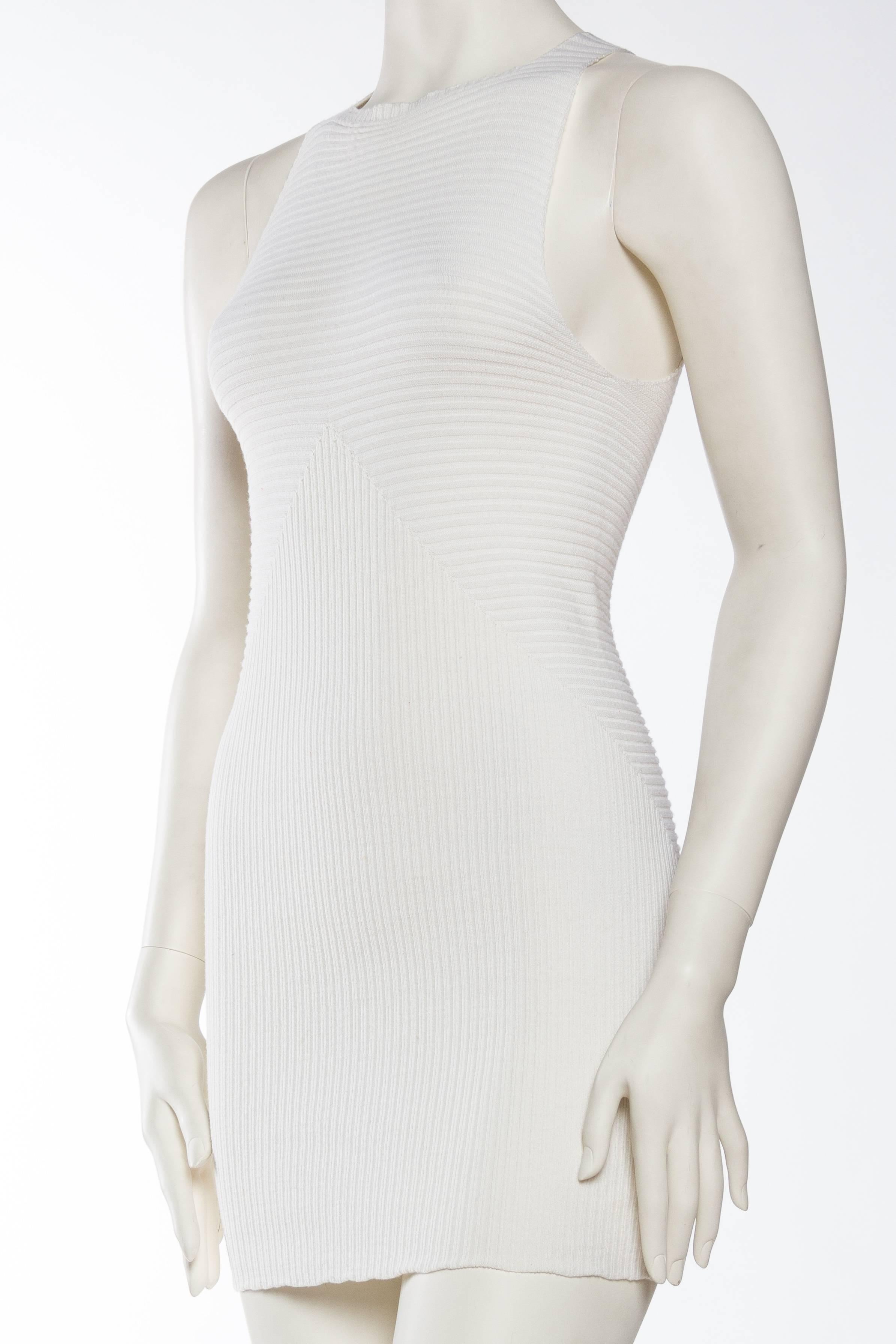 Rick Owens Body-Con Minimalist Little White Dress 1