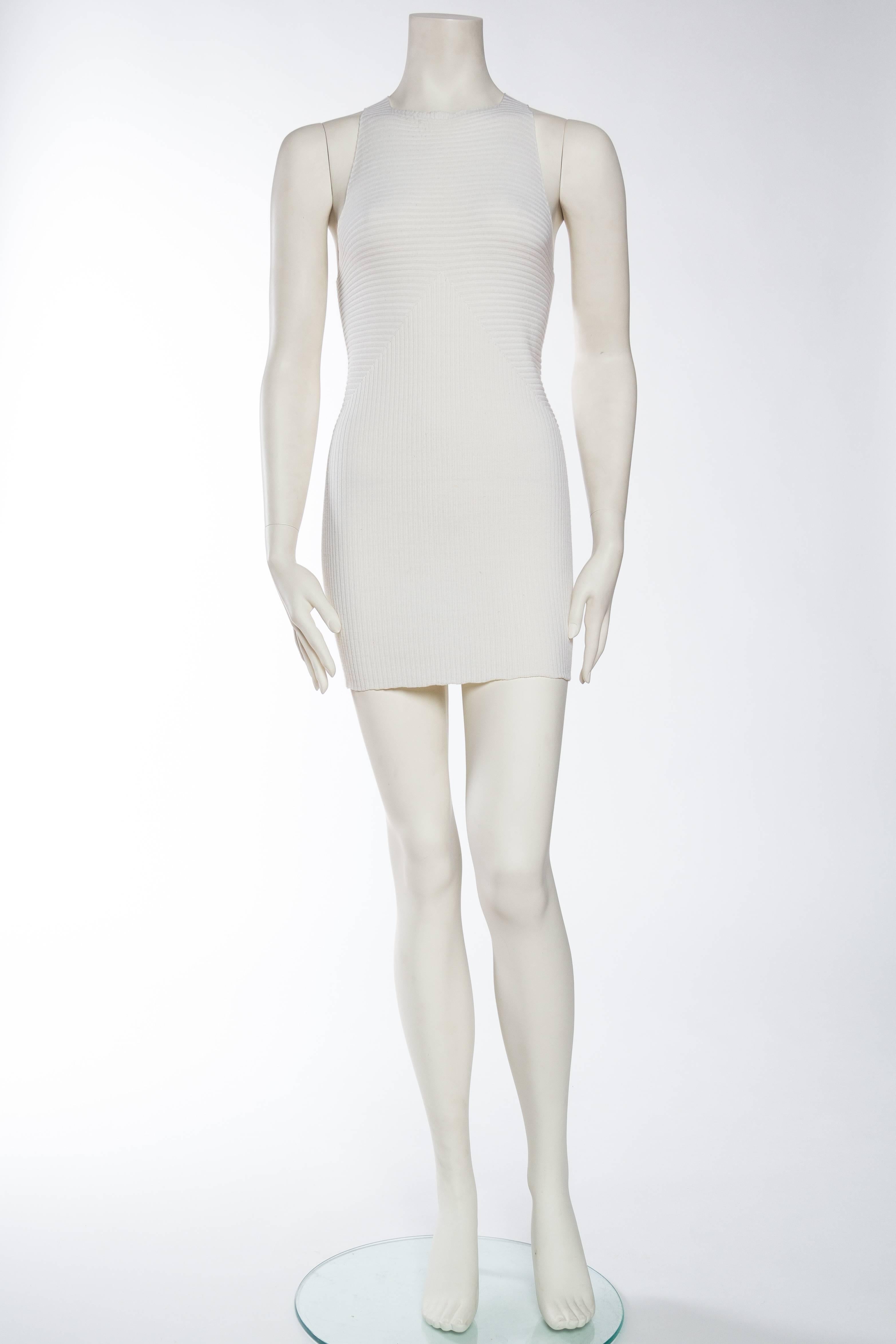Rick Owens Body-Con Minimalist Little White Dress In Excellent Condition In New York, NY