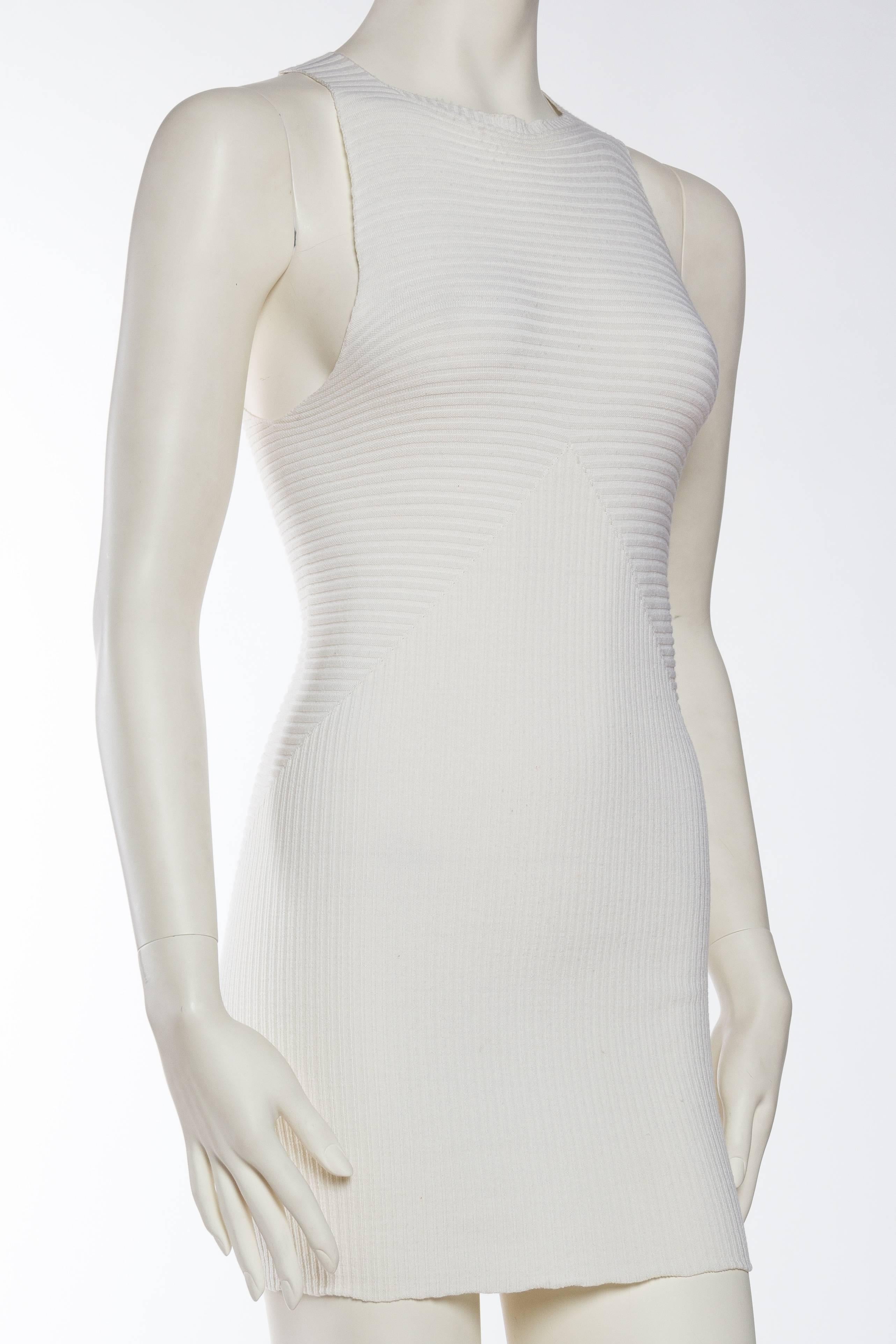 Women's Rick Owens Body-Con Minimalist Little White Dress