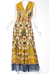 Fabulous 1960s Middle Eastern Textile Jumpsuit with Fringe