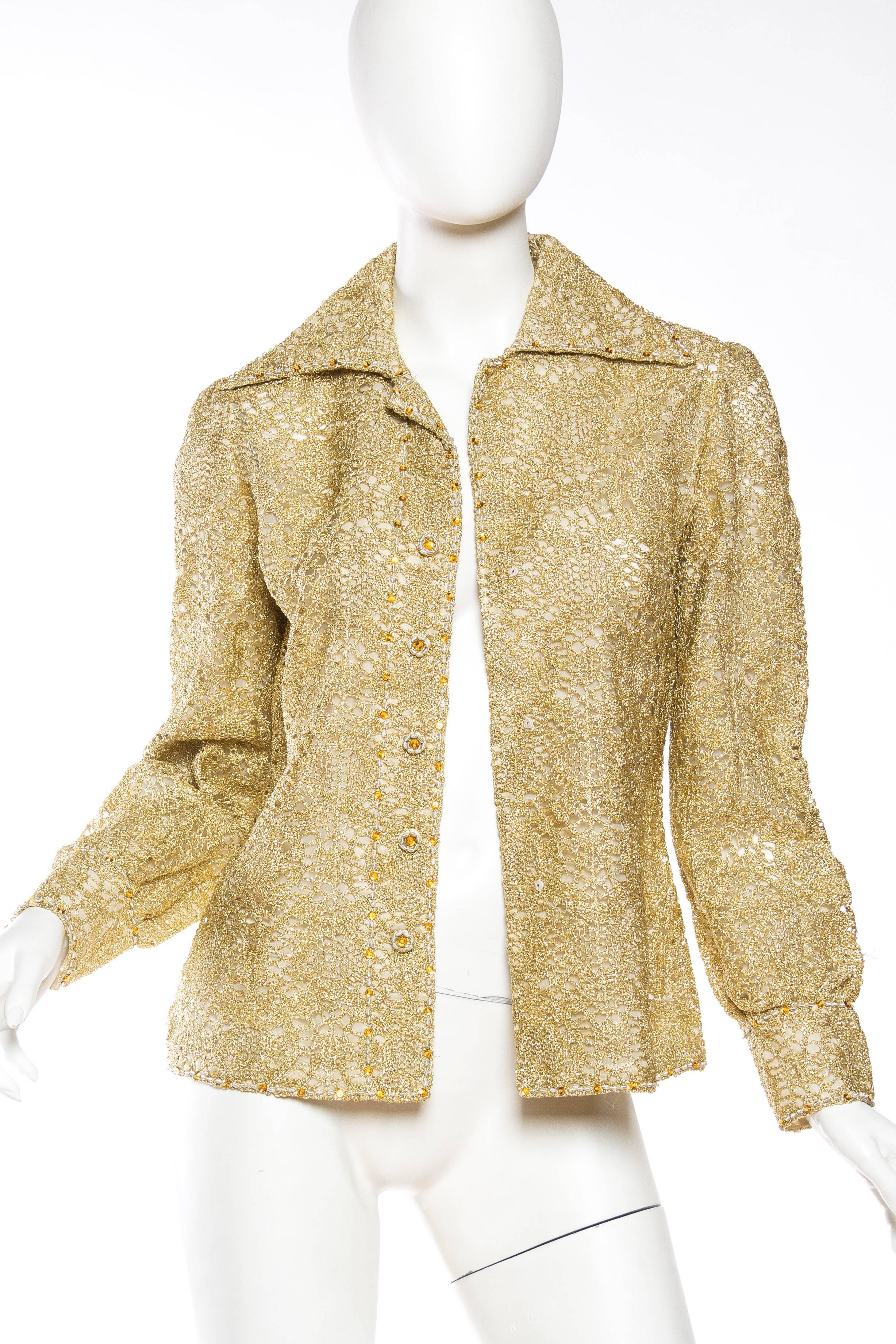 gold lace blouse