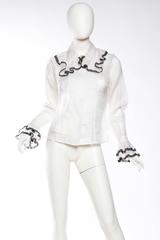 Valentino Oliver Silk Blouse with Lace Ruffles