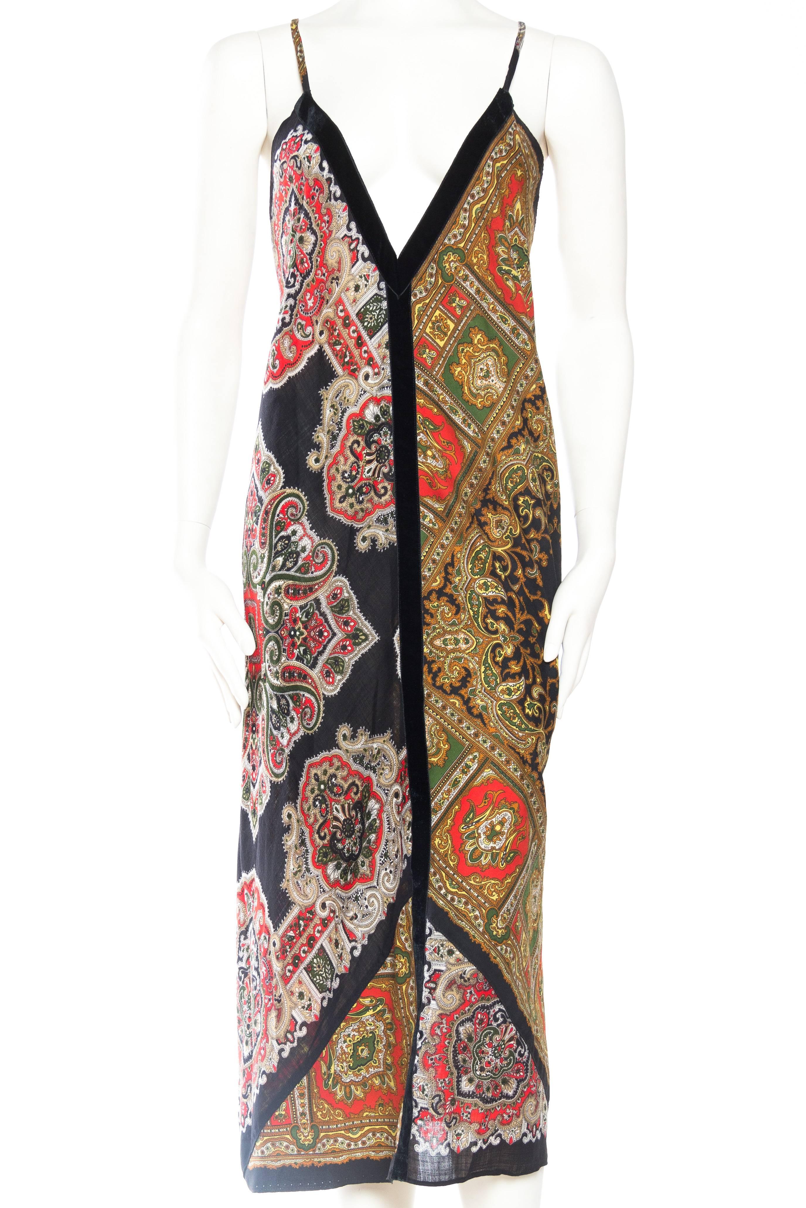 Vintage Bias Paisley Scarf Dress