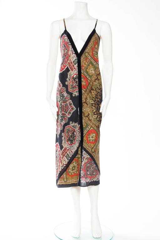 Vintage Bias Paisley Boho Scarf Dress For Sale at 1stDibs vintage