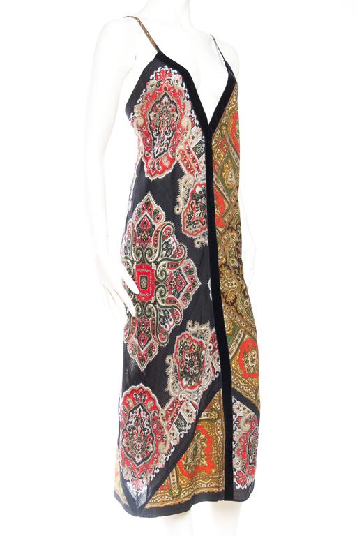 Vintage Bias Paisley Boho Scarf Dress For Sale at 1stDibs vintage