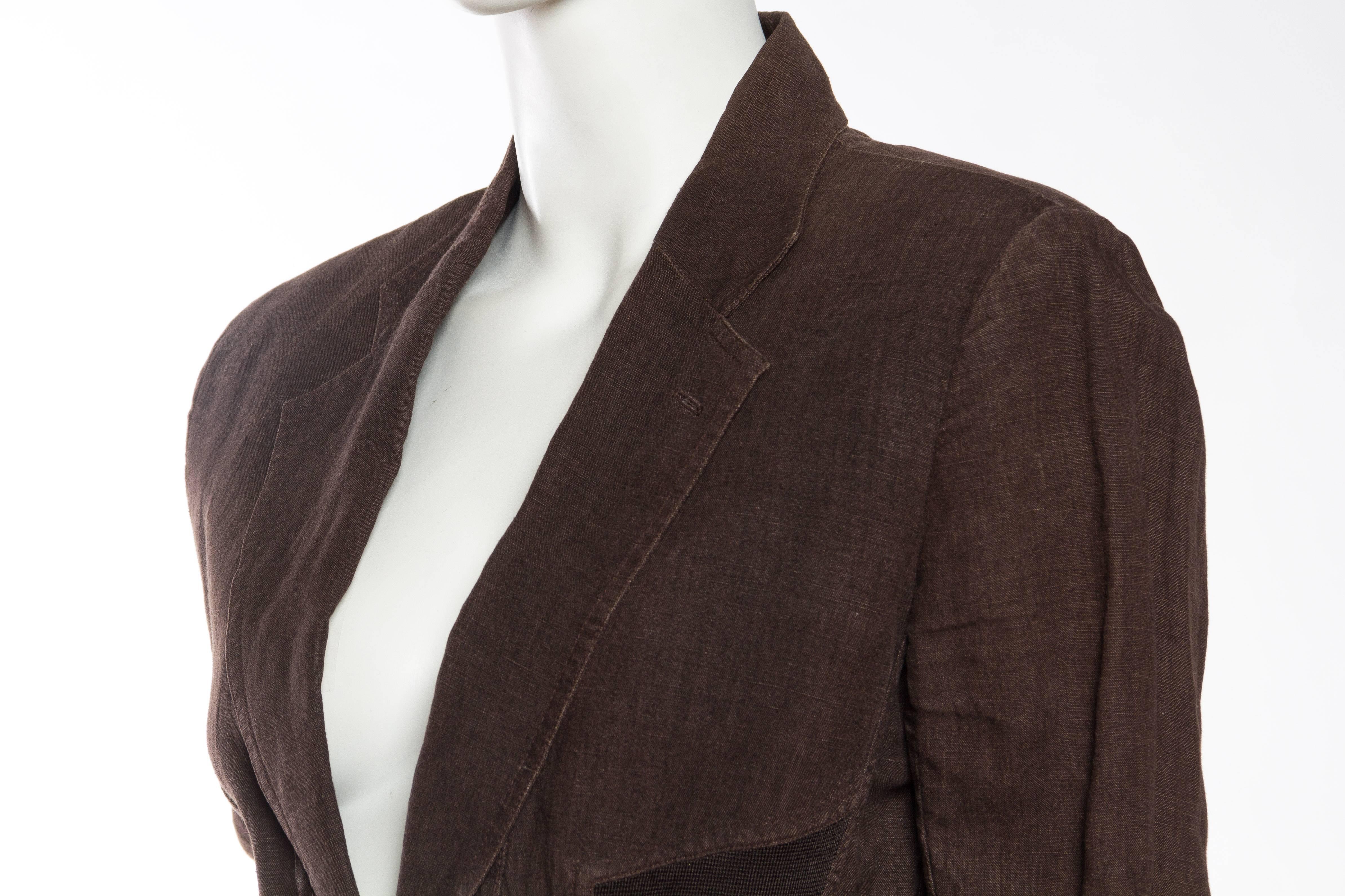 1990s Jean Paul Gaultier Linen Corset Blazer In Good Condition In New York, NY