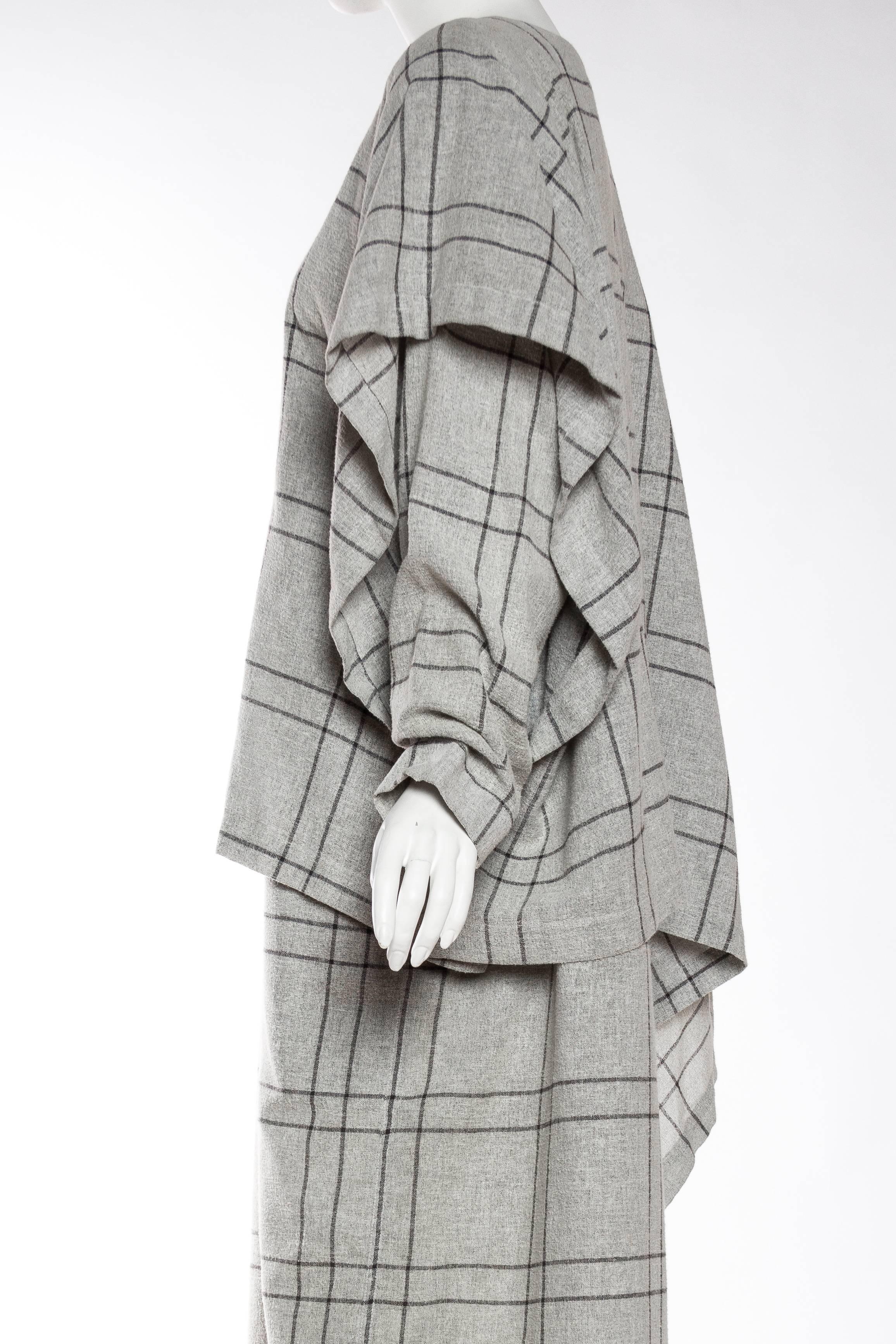 Gray 1980S Issey Miyake Grey Cotton Plantation Tunic  Dress