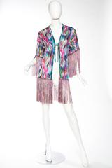 Slinky Silk Jersey Missoni Kimono with Fringe