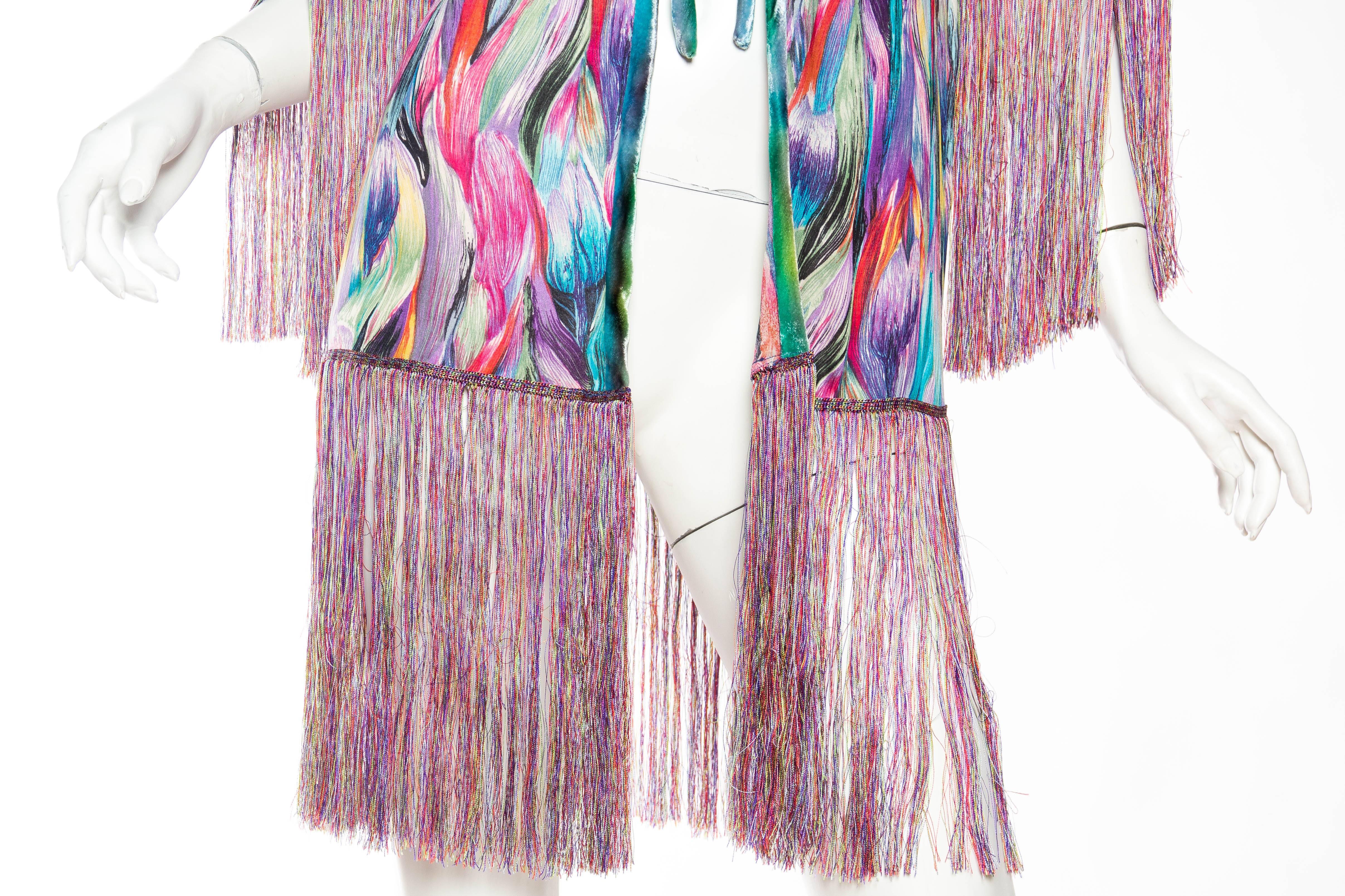 Slinky Silk Jersey Missoni Kimono with Fringe 5