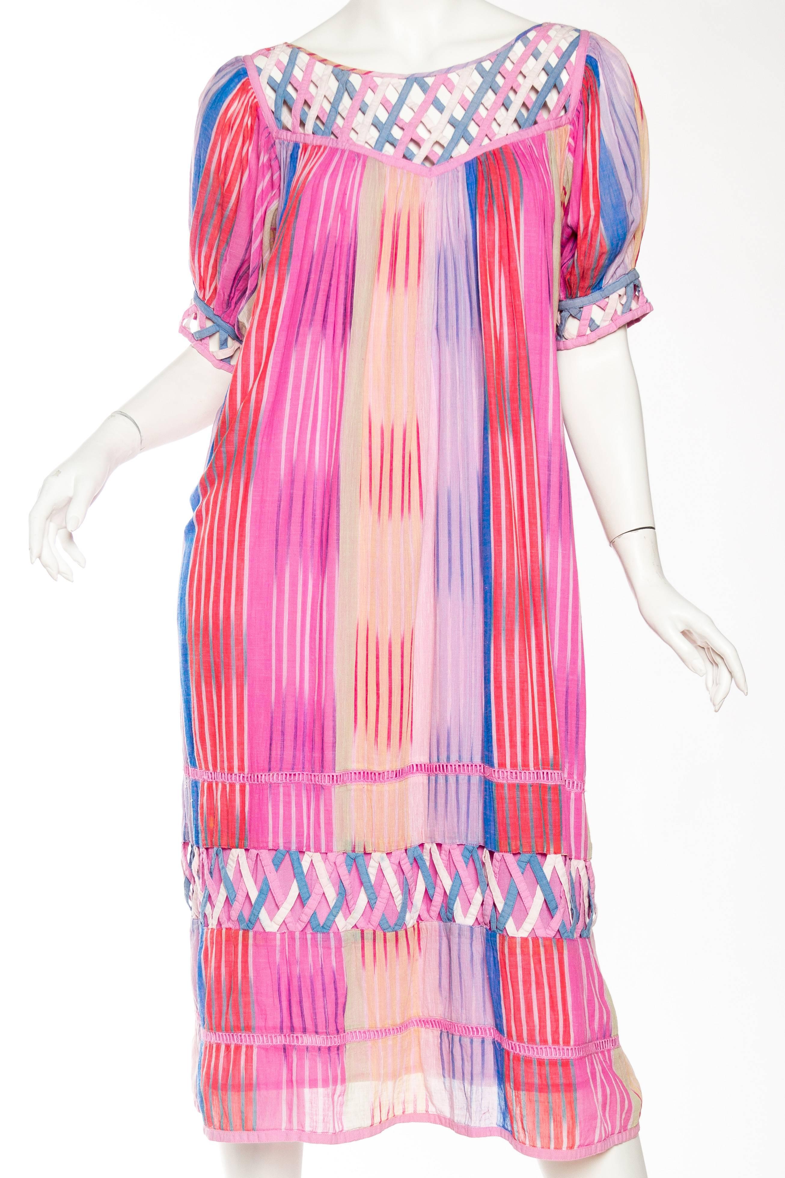 Pink Handwoven Lightweight Cotton Ikat Dress