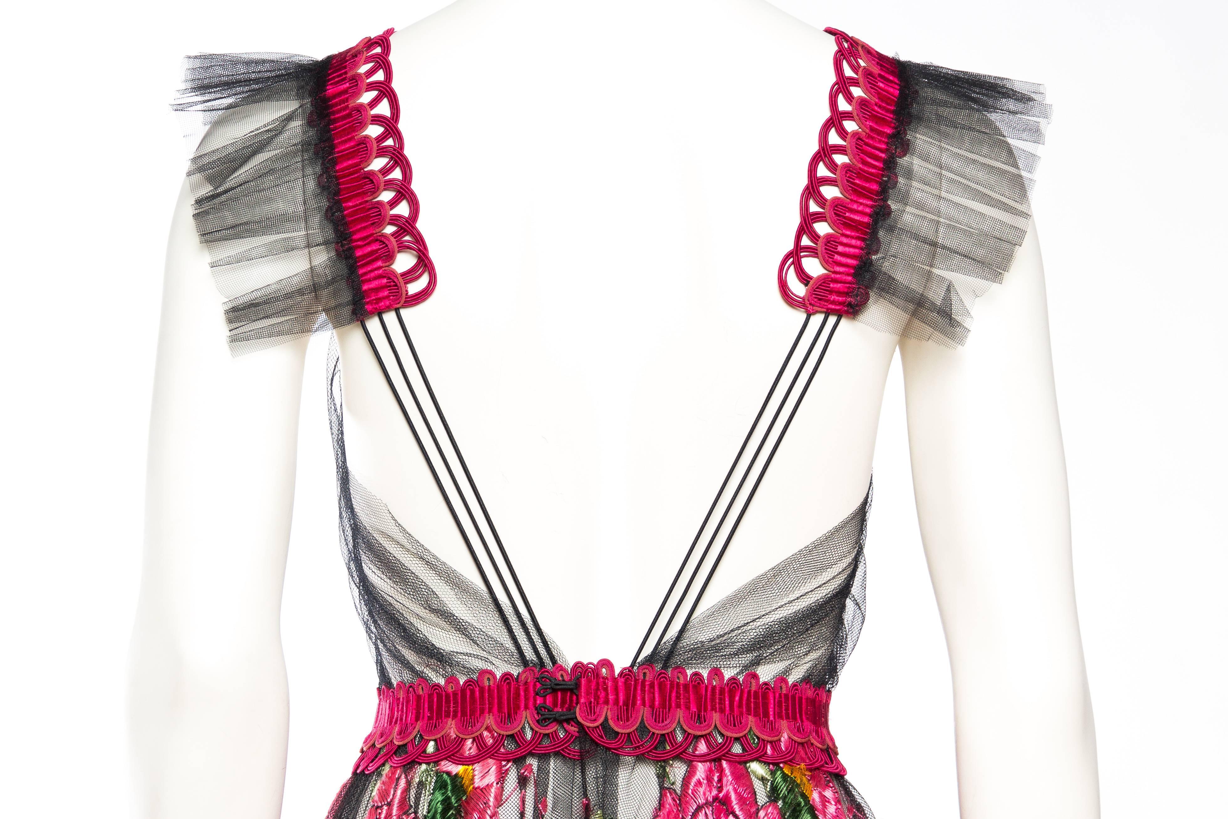 Bohemian Inspired Fully Embroidered Sheer Net Dress 2