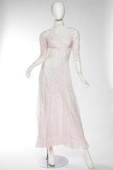 Beautiful and Very Rare Swan Neck Victorian Tea Dress