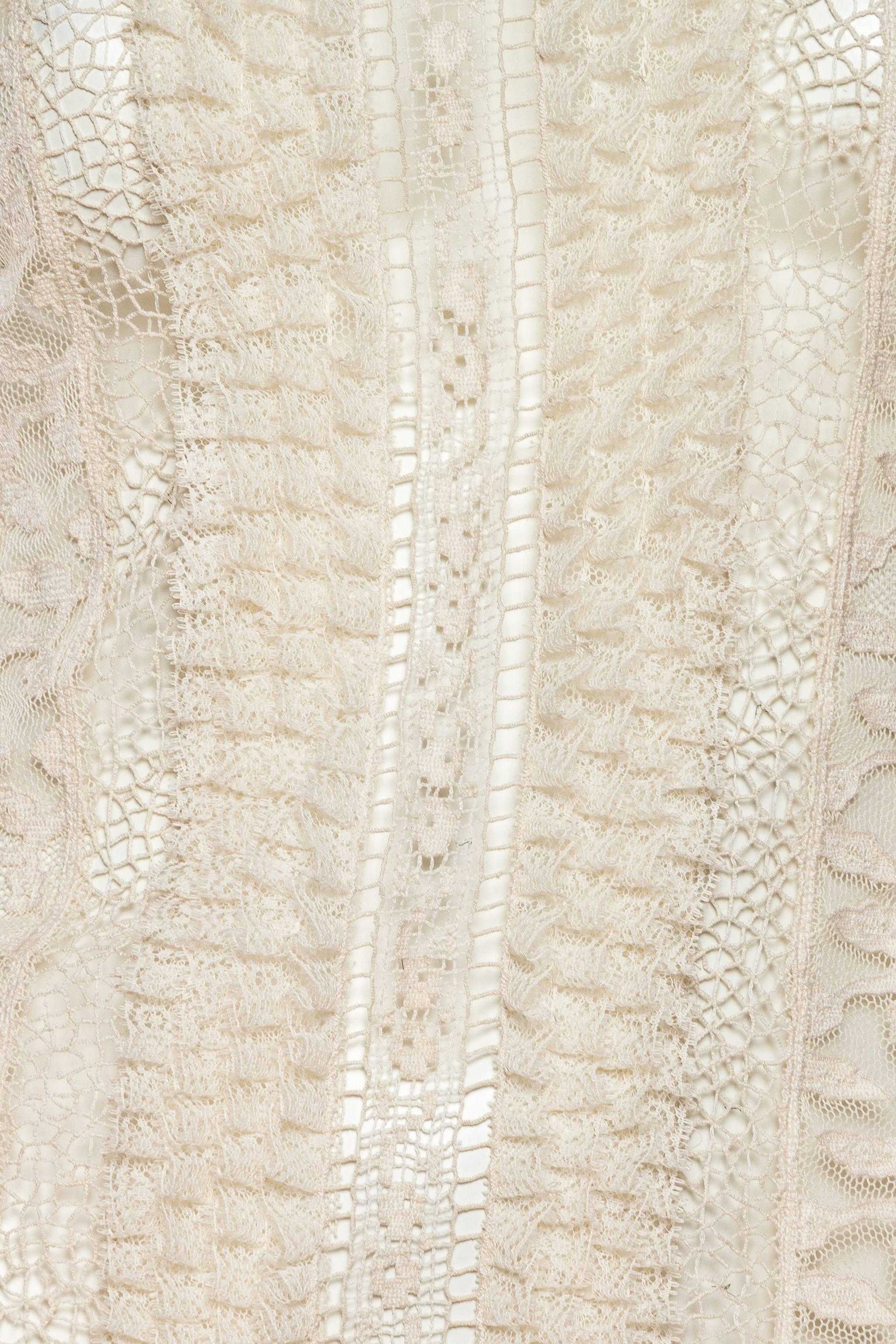 Victorian Style Lace & Net Blouse by Oscar De La Renta 4
