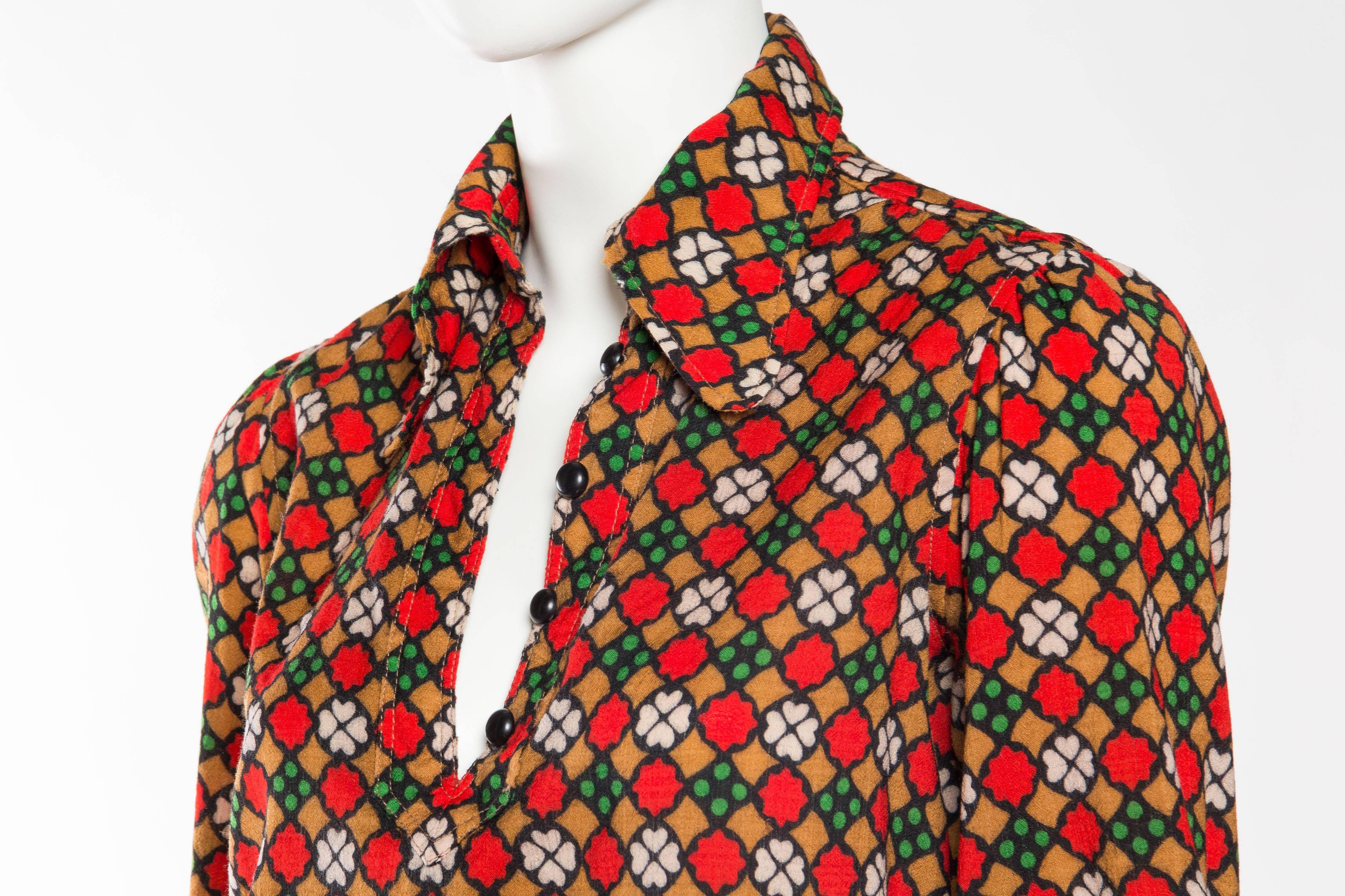 Iconic Documented Yves Saint Laurent Printed Blouse 2