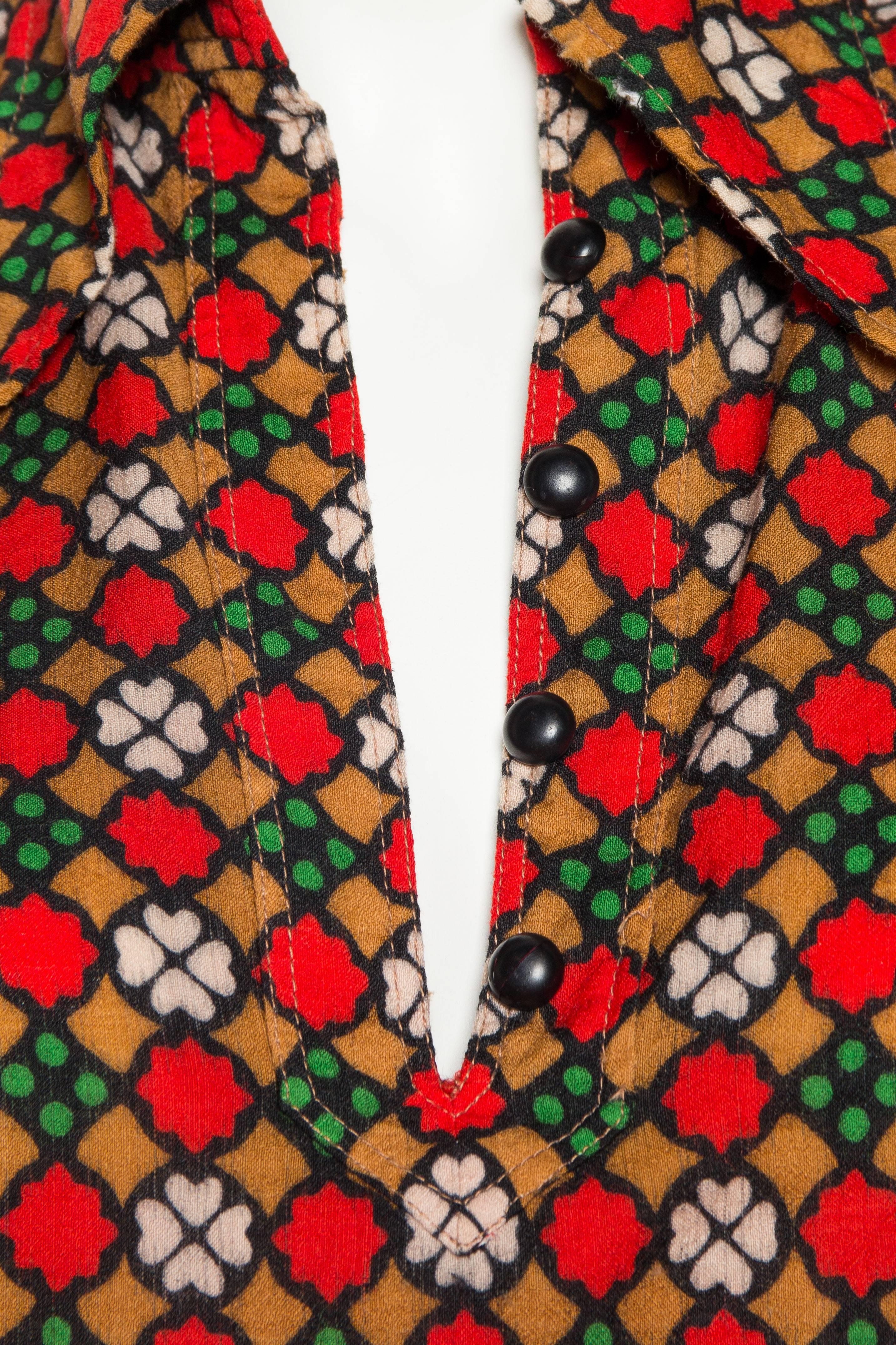 Iconic Documented Yves Saint Laurent Printed Blouse 4