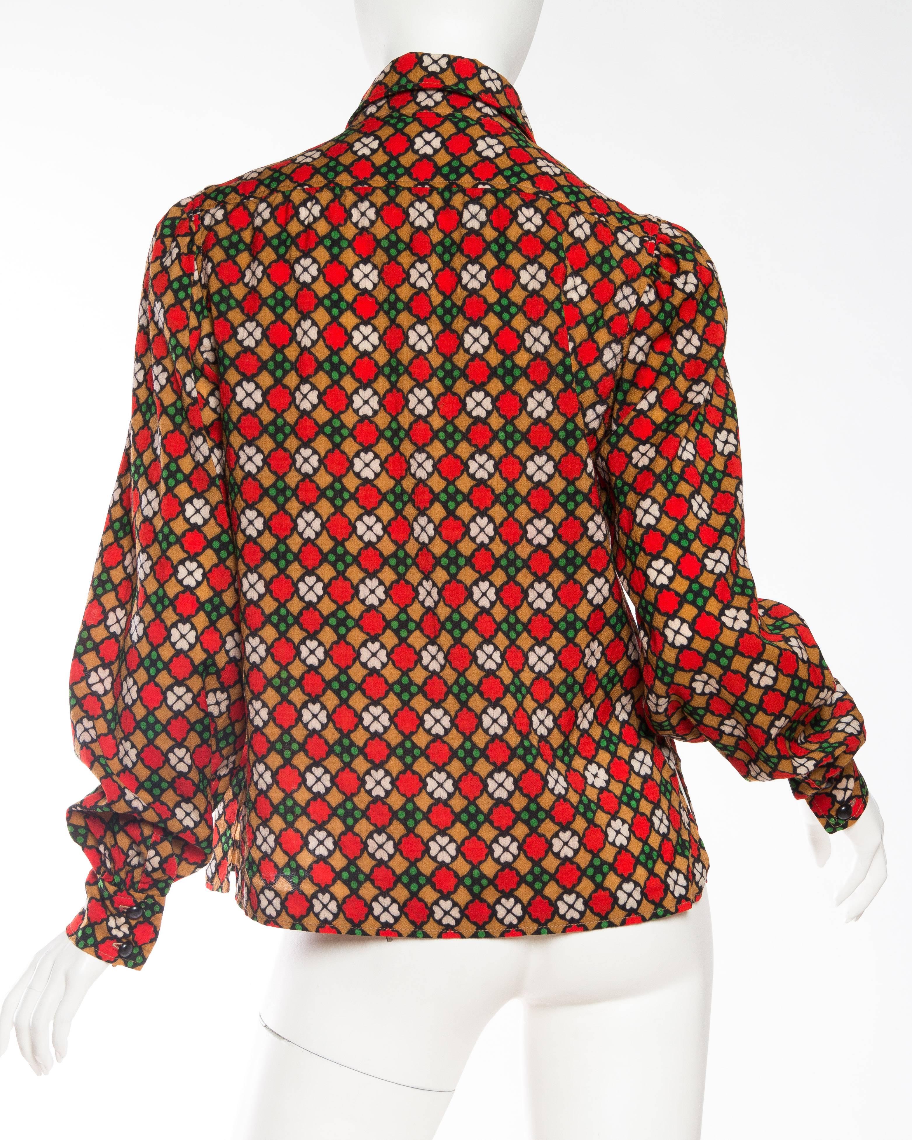 Iconic Documented Yves Saint Laurent Printed Blouse 1