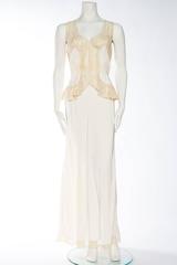 1930s 1940s Bias lace Trimmed Negligee