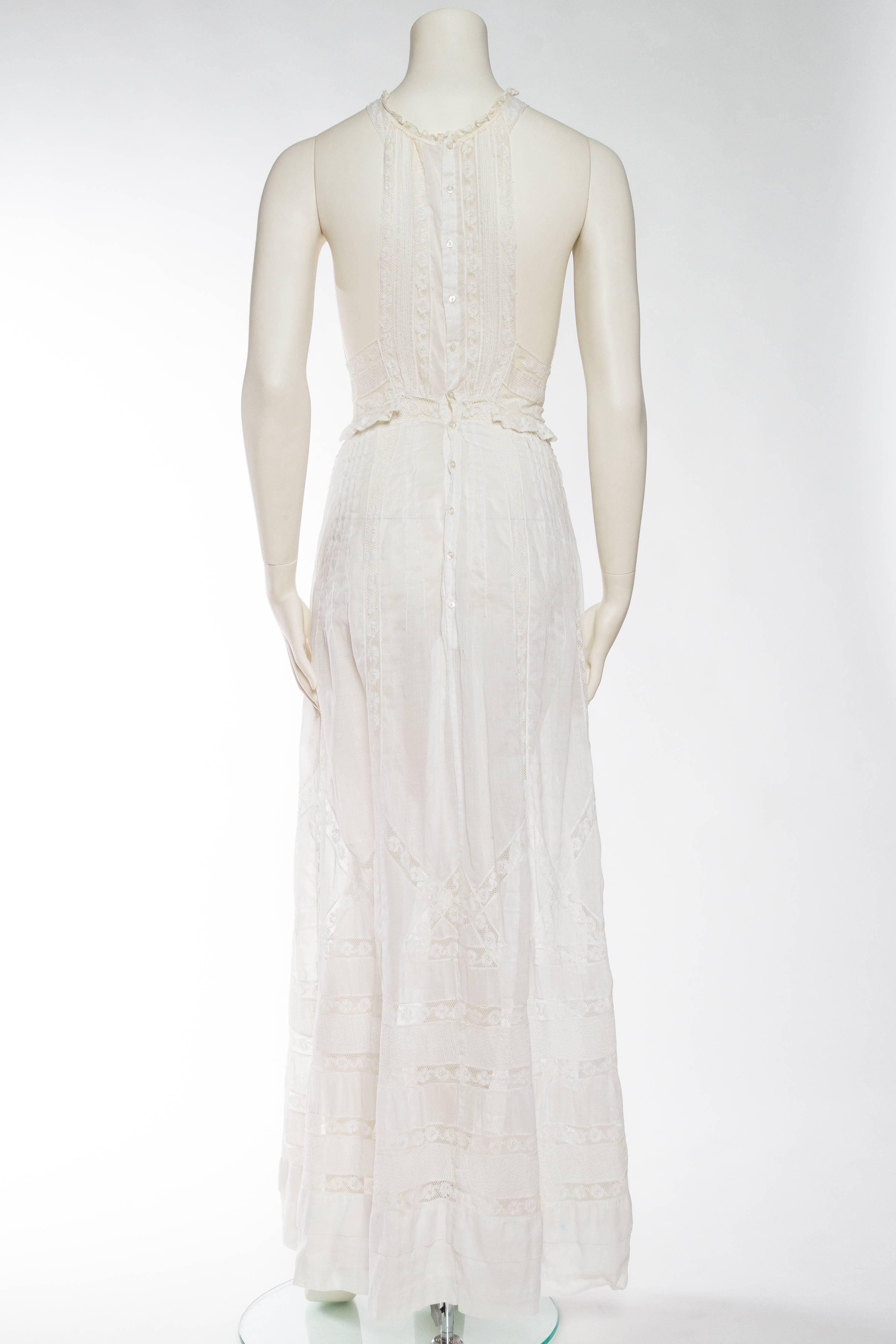 1905 Cotton and Lace Dress In Excellent Condition In New York, NY