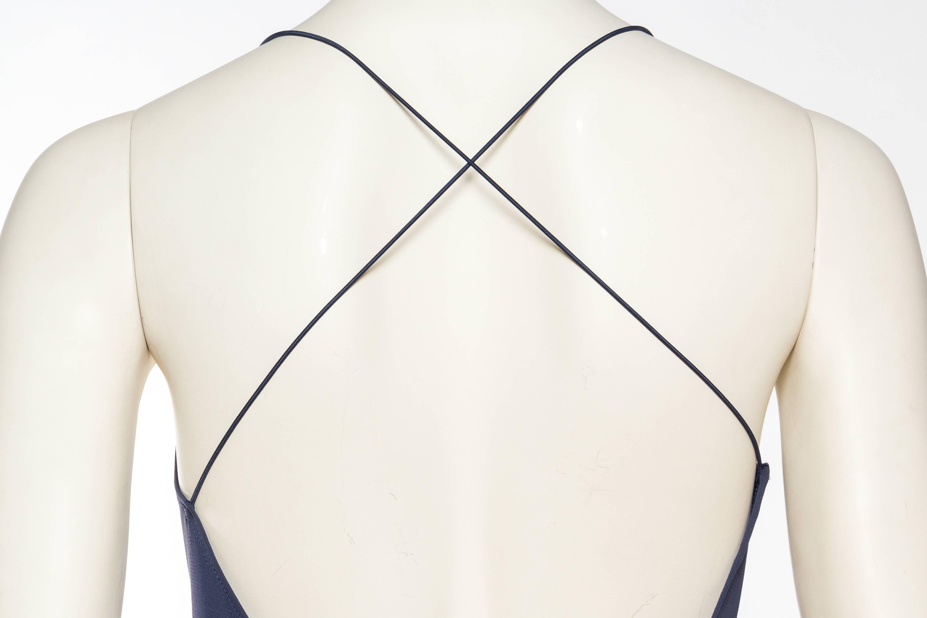 Dangerously Revealing Backless 1990s Draped Jersey Donna Karan Dress 4