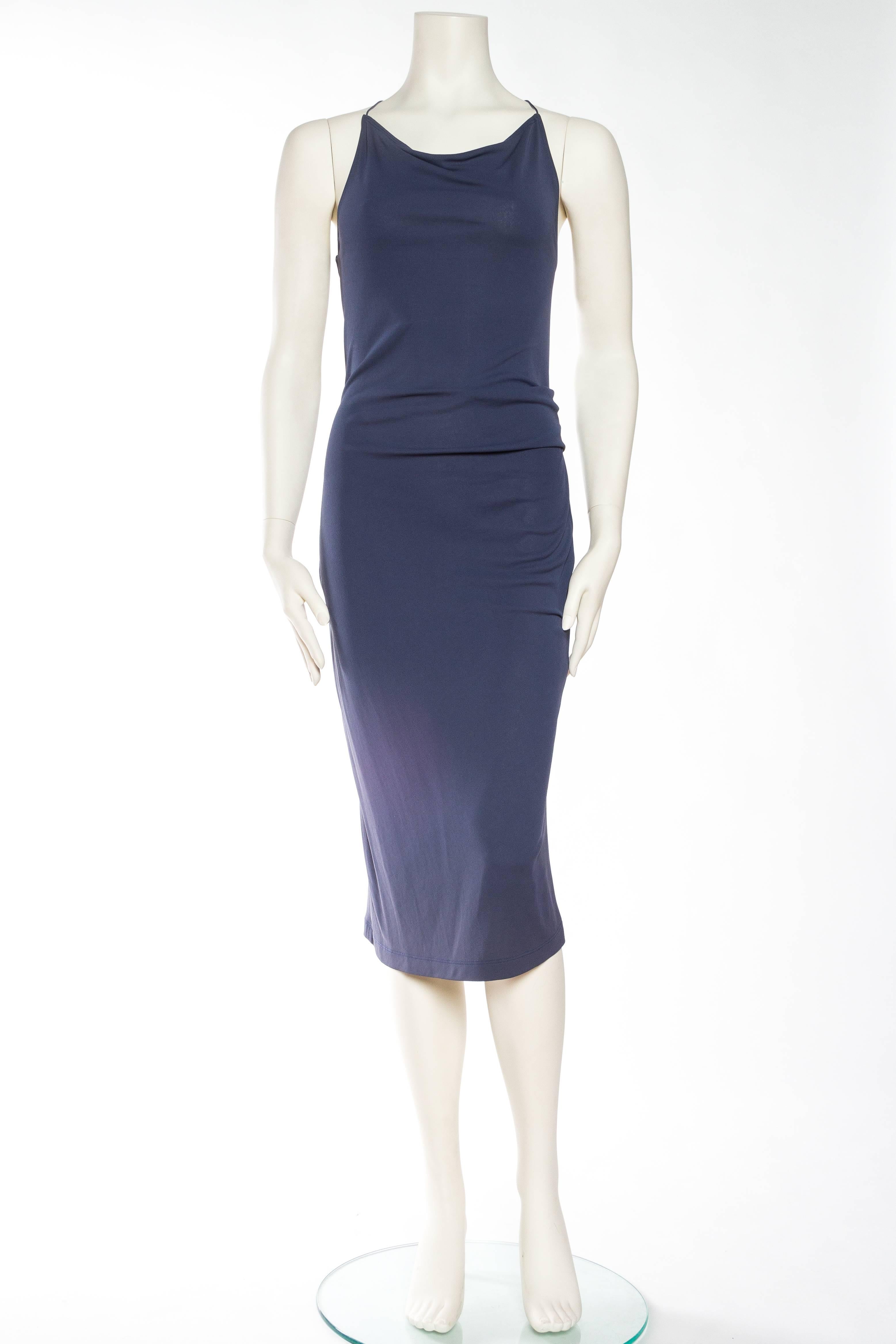 Dangerously Revealing Backless 1990s Draped Jersey Donna Karan Dress In Excellent Condition In New York, NY