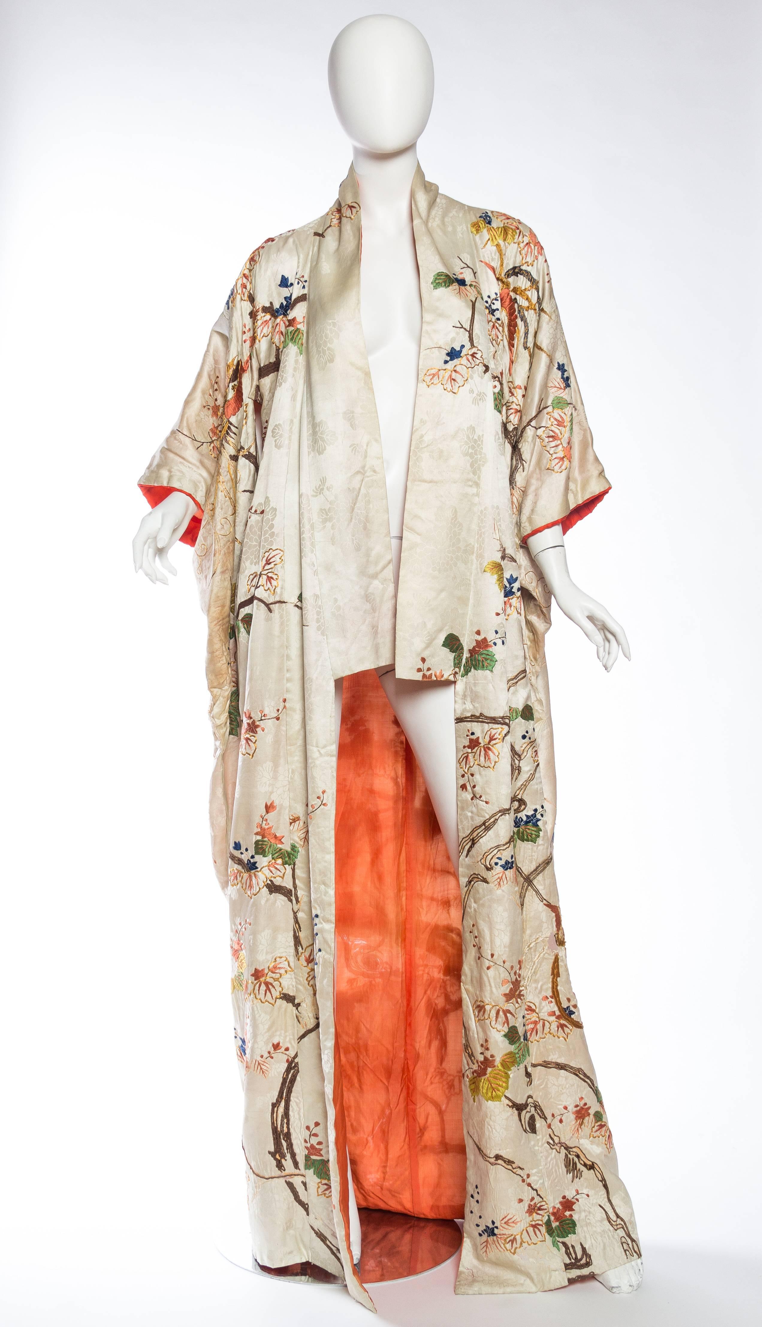 This piece is in very as-is condition however the fantastic embroidery is still a delight as it is exceptionally rare to find a kimono of this age. 