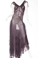 1930s Style Deconstructed Sheer Bias Gown