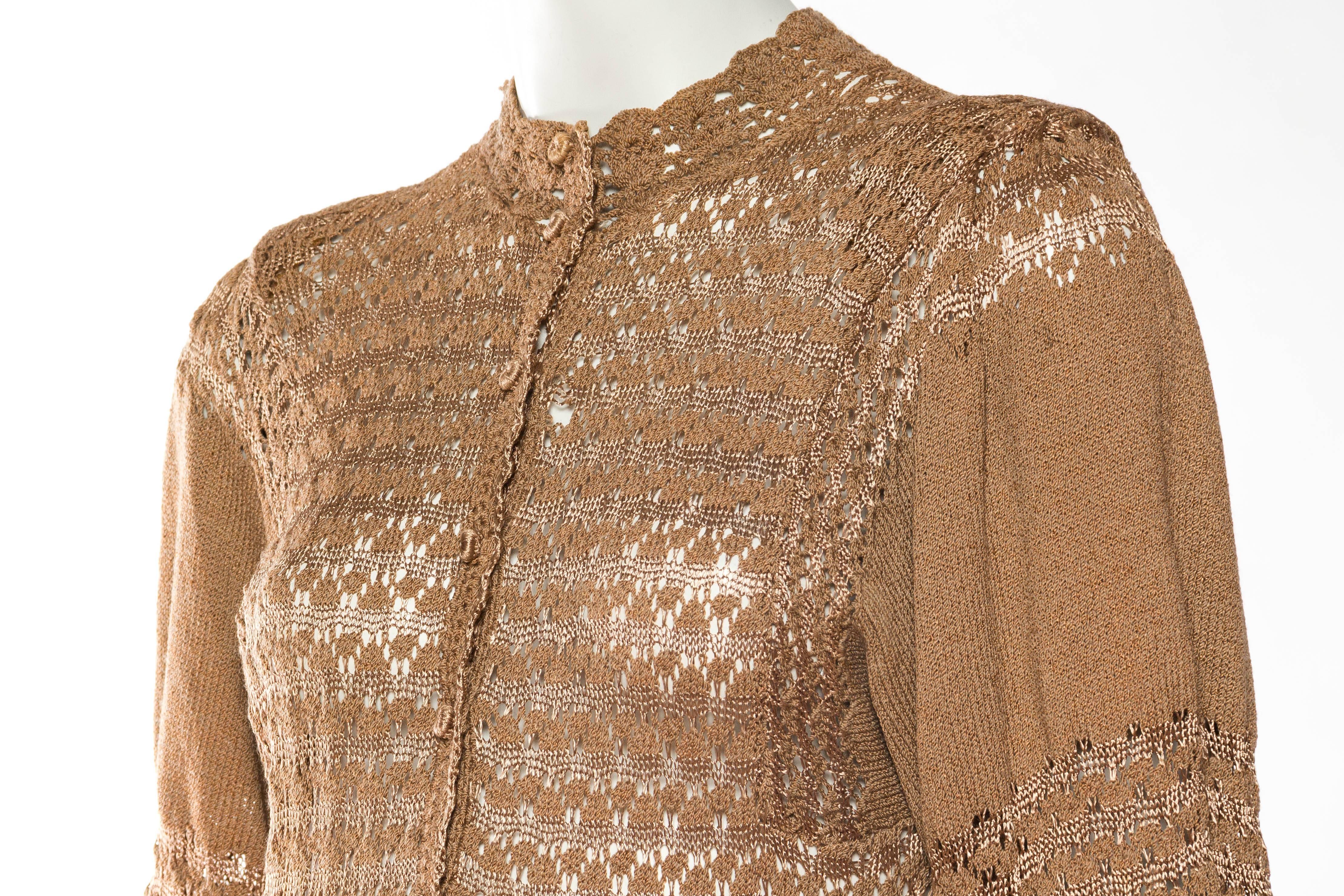 1970s Victorian Revival Knit Dress 3