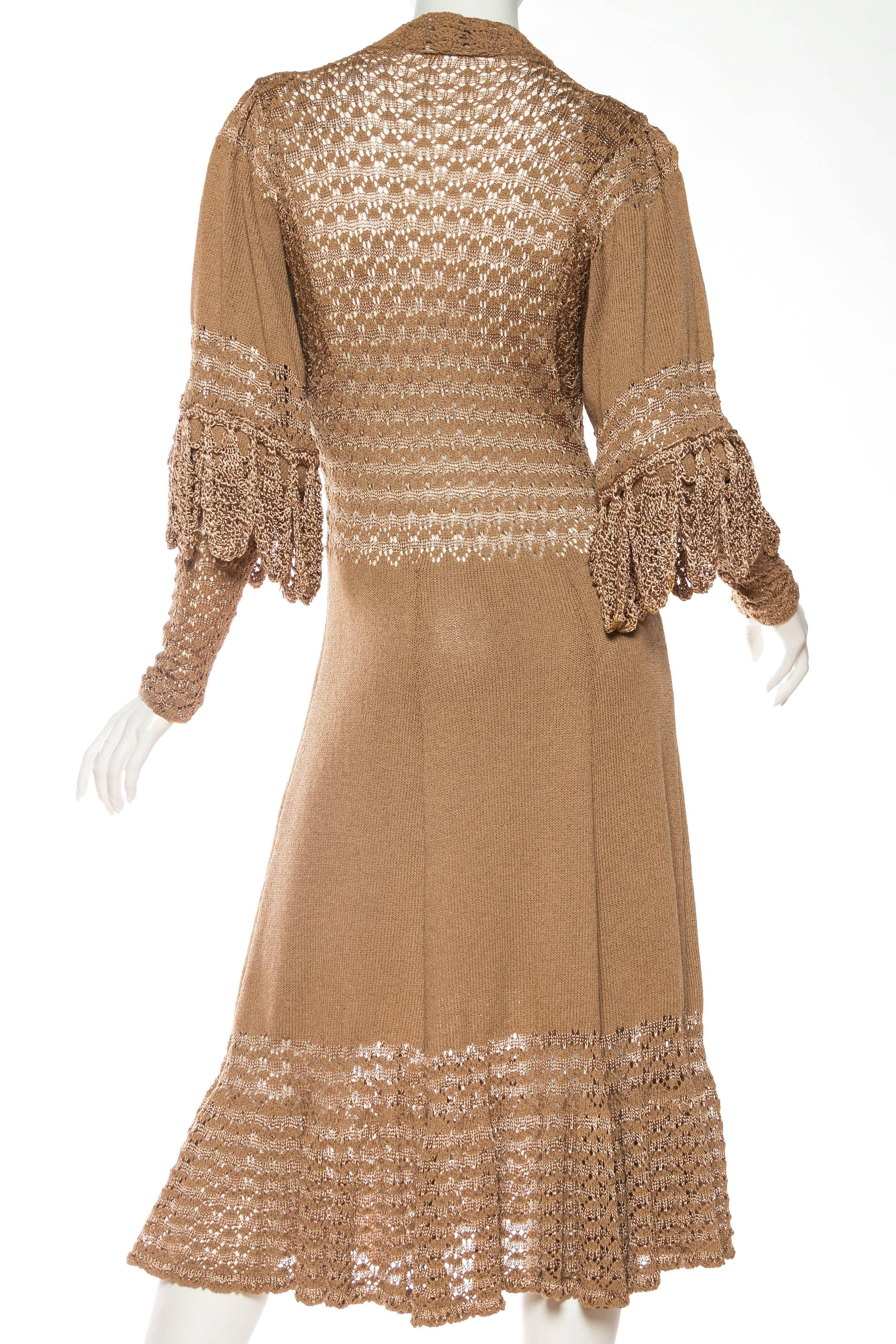 1970s Victorian Revival Knit Dress 2