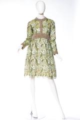 Fab Mod Gucci Style 1960s Metallic Gold Lace Dress