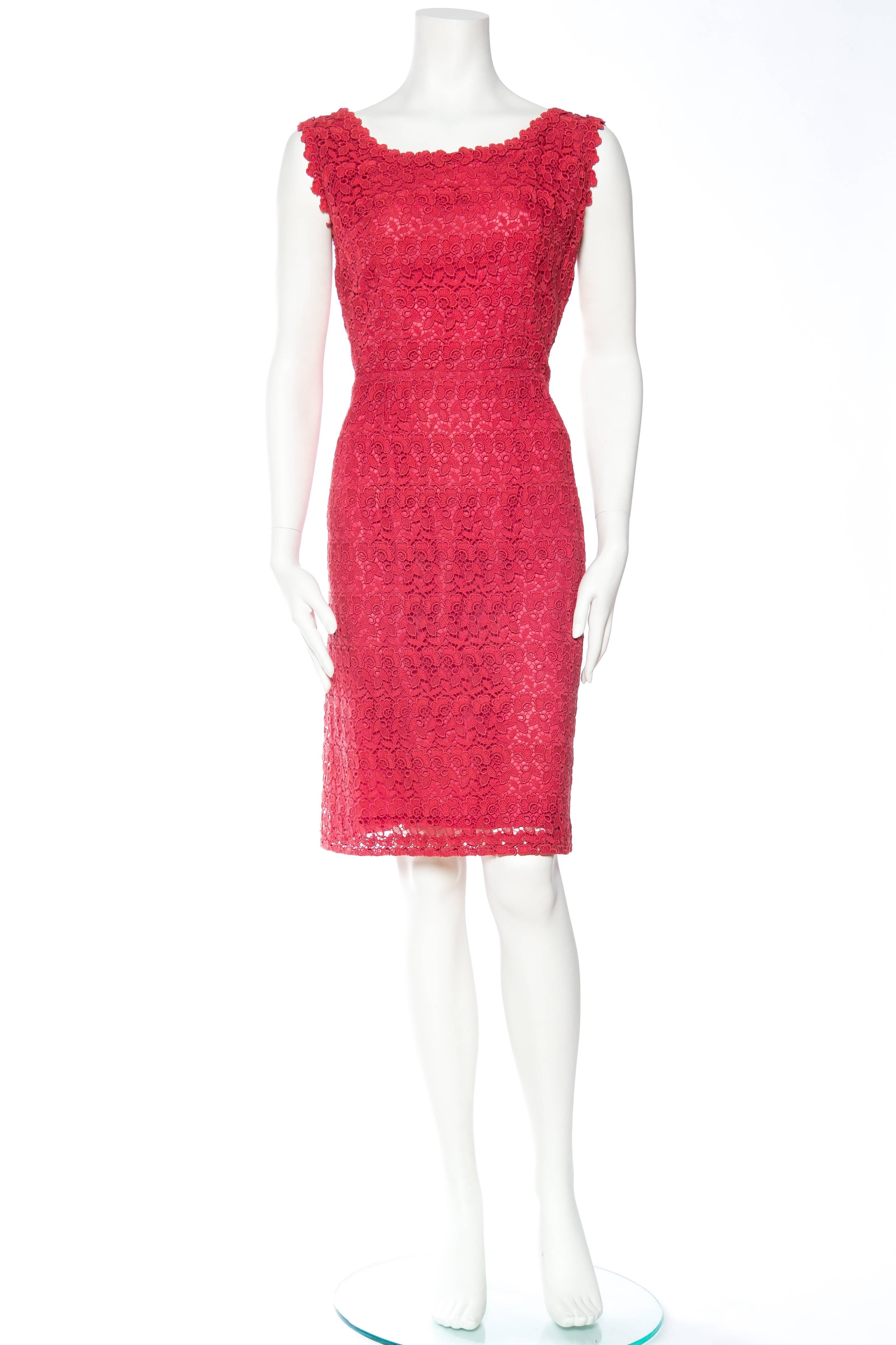 Beautiful 1950s Red Lace Dress In Excellent Condition In New York, NY