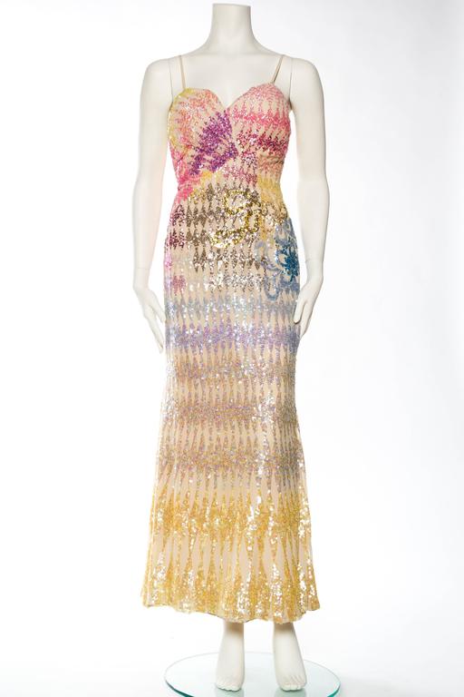 1970s Versace Style Hand Sequined Gown at 1stDibs | versace 1970s